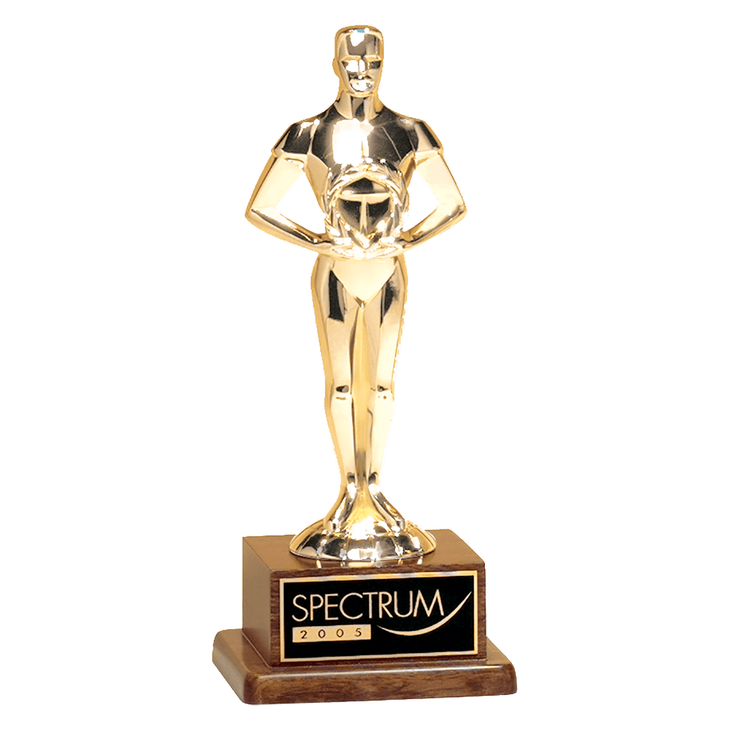 7 1/4" Cast Metal Goldtone Finish Classic Achiever Figure on a Solid Walnut Base and Black Laser Engravable Plate