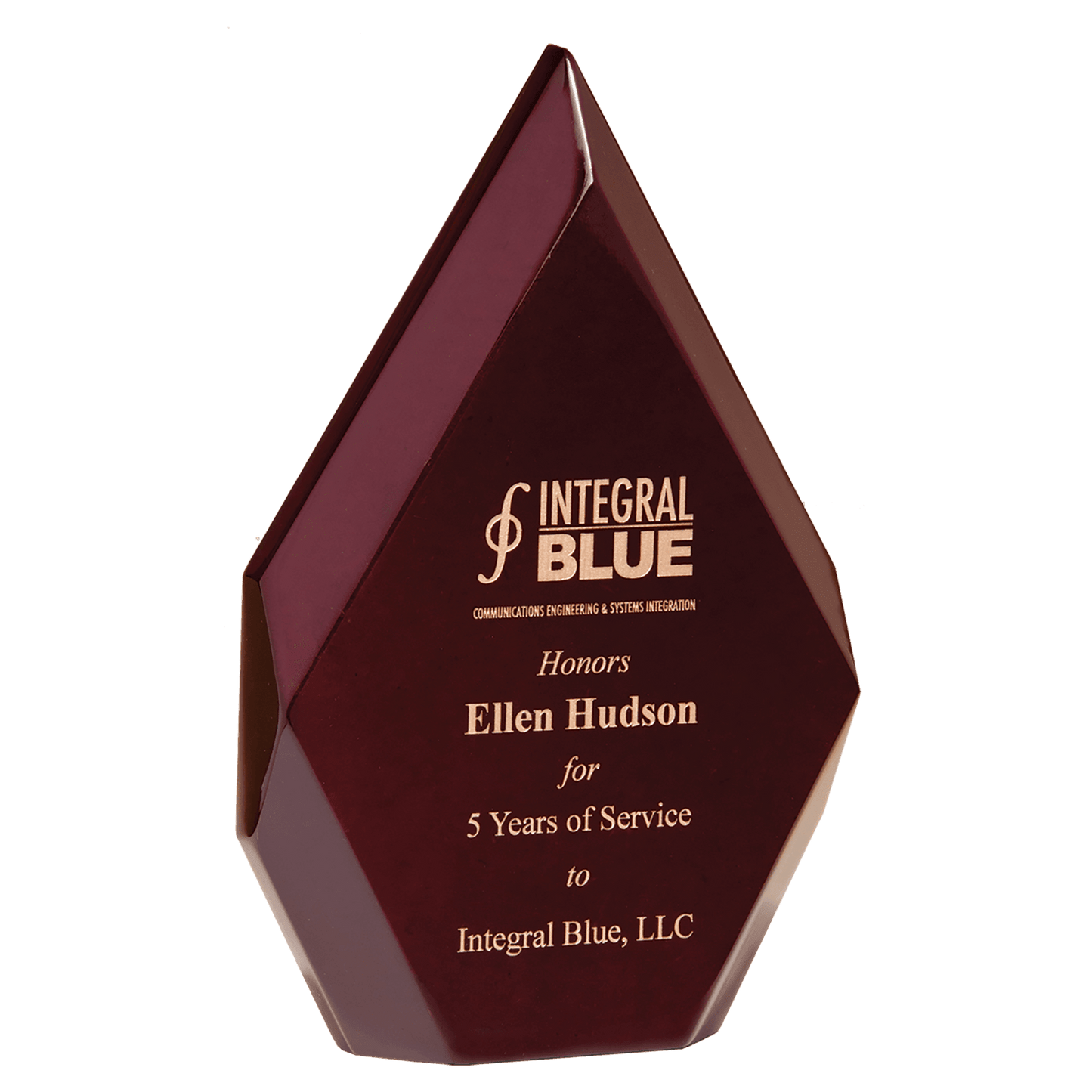6 1/4" x 10" Engraved and Color-Filled Rosewood High Gloss Diamond