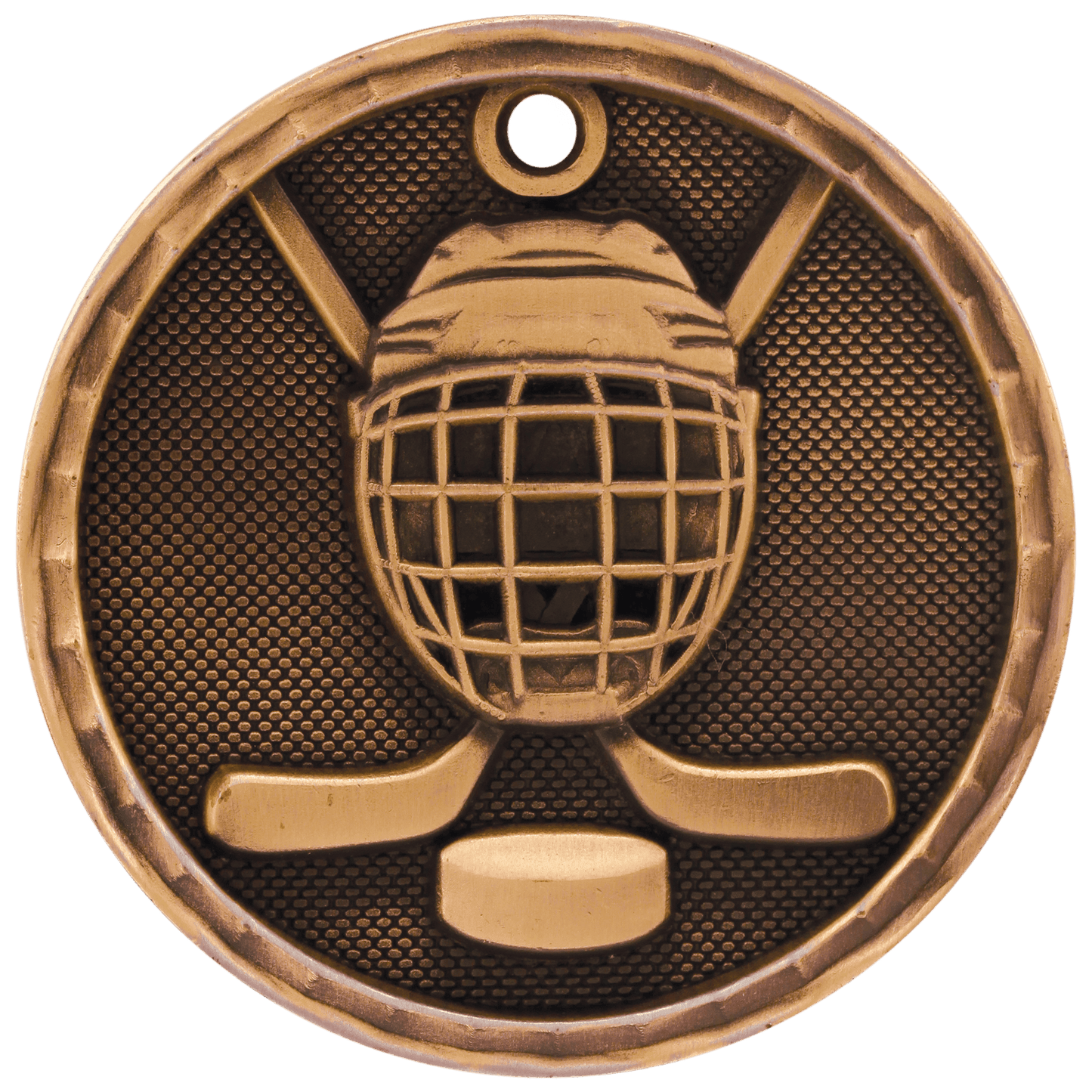 Antique Bronze 2" 3D Hockey Medal