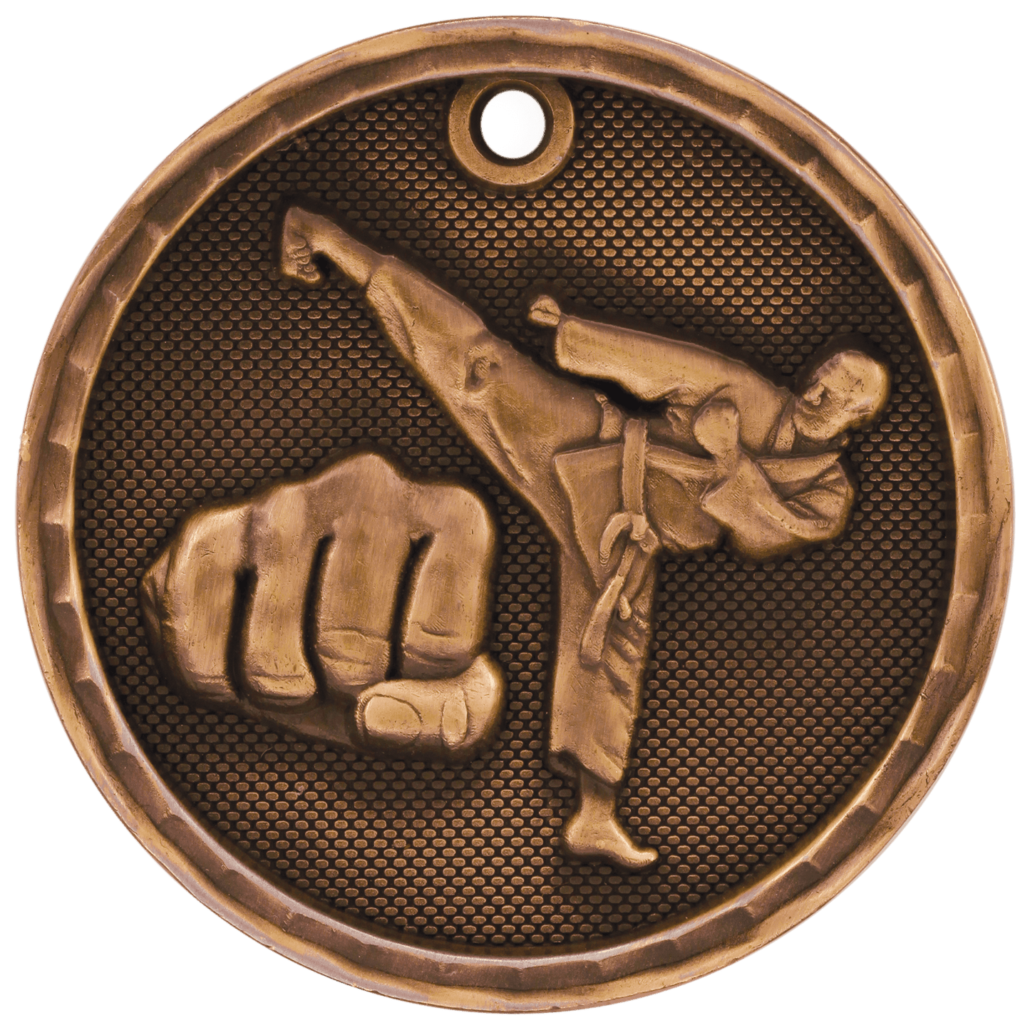 Antique Bronze 2" 3D Martial Arts Medal