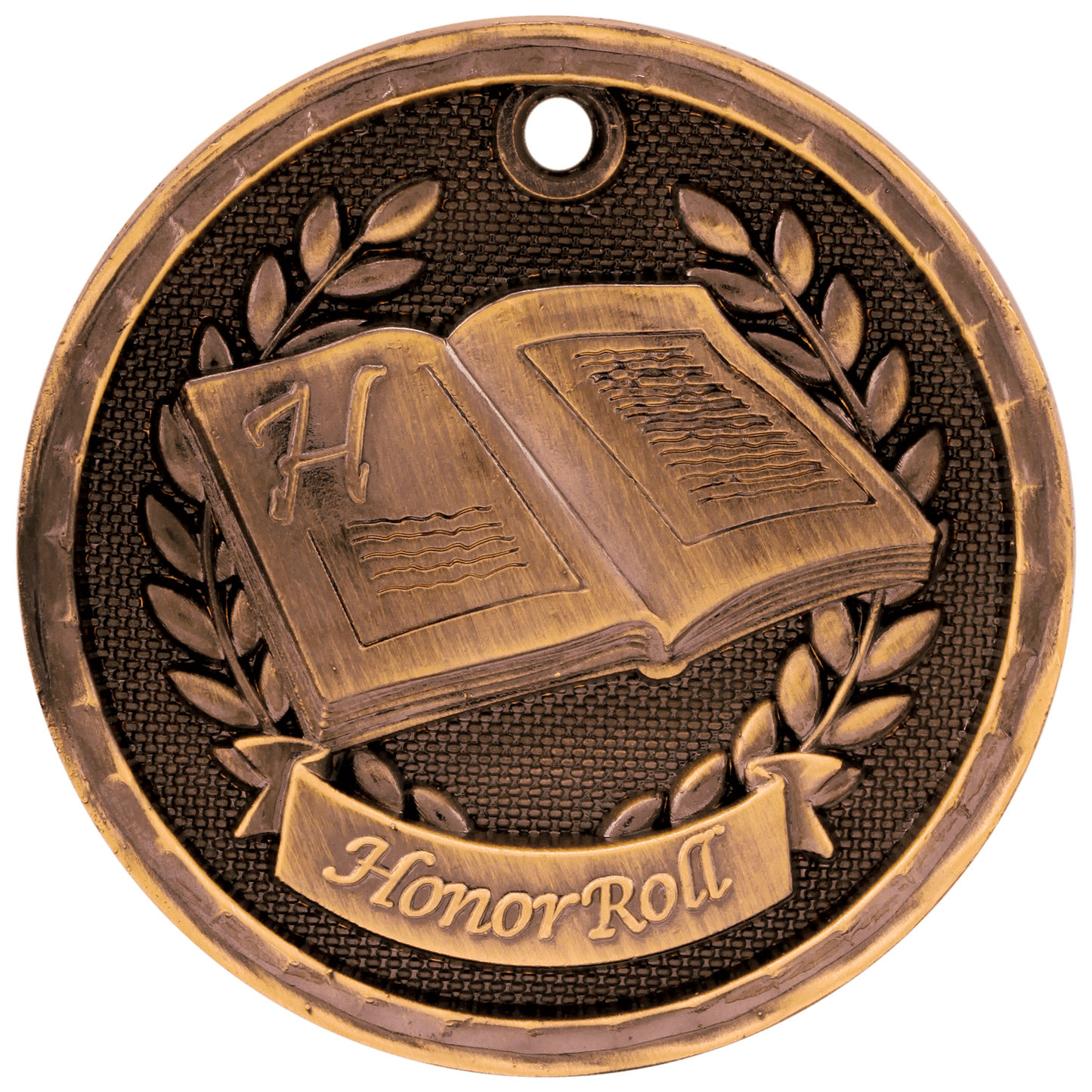 Antique Bronze 2" 3D Honor Roll Medal