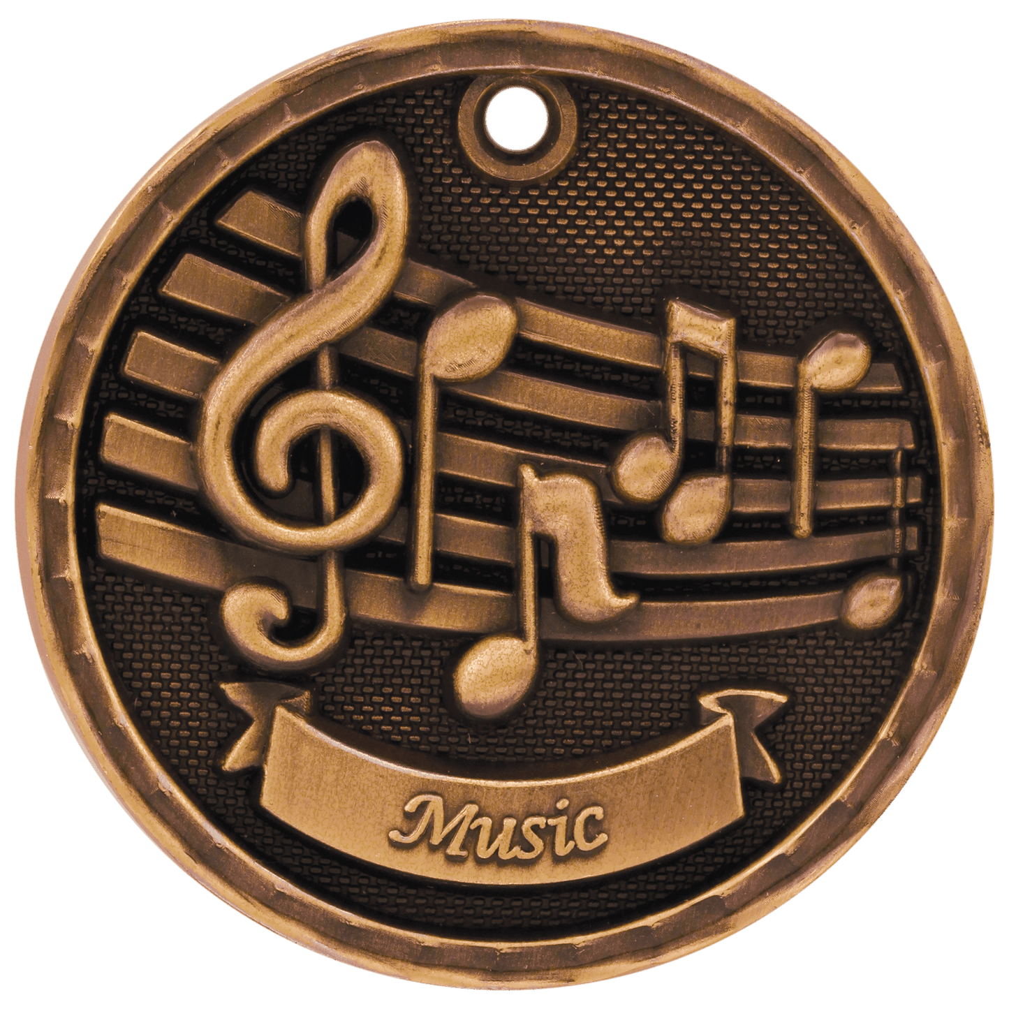 Antique Bronze 2" 3D Music Medal