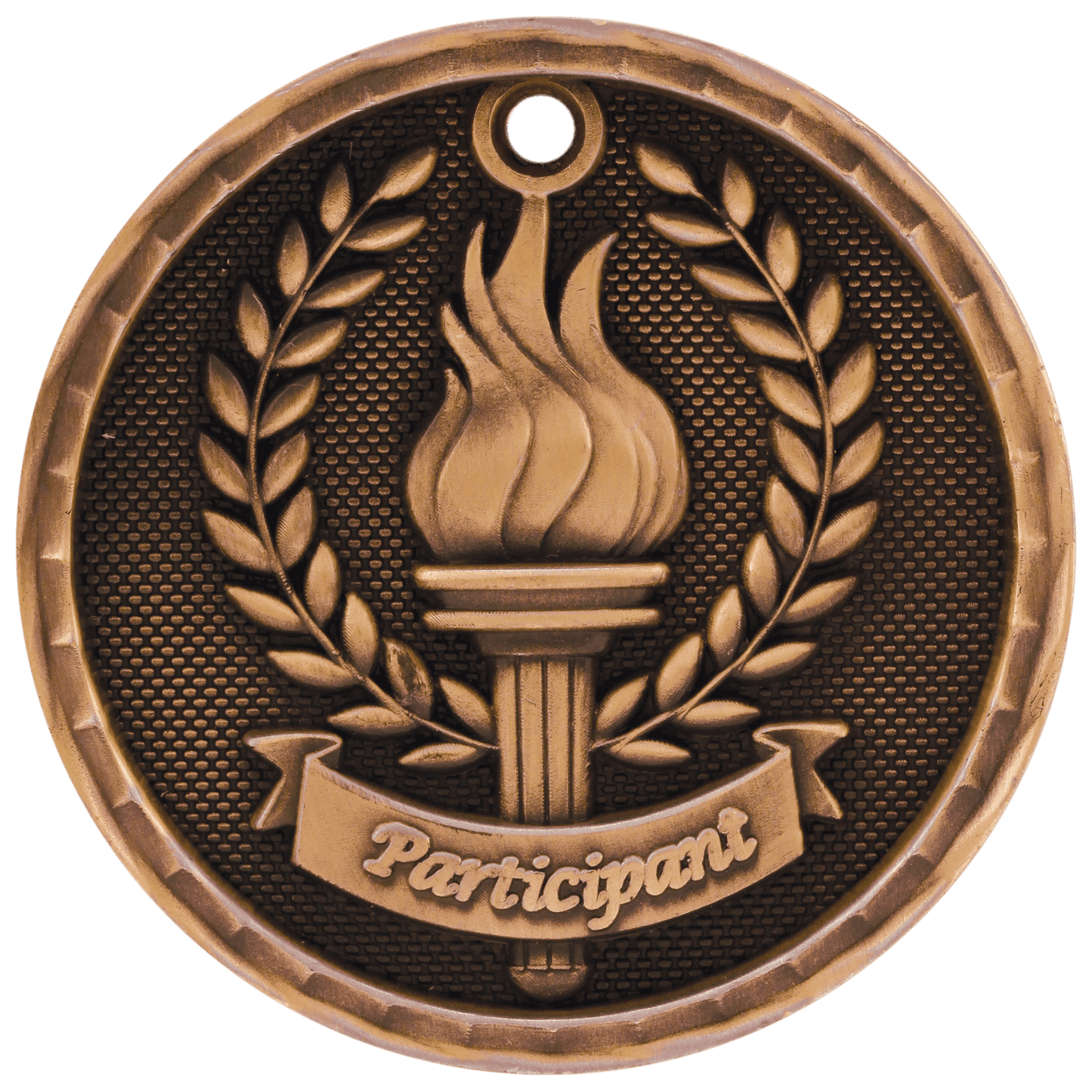 Antique Bronze 2" 3D Participant Medal