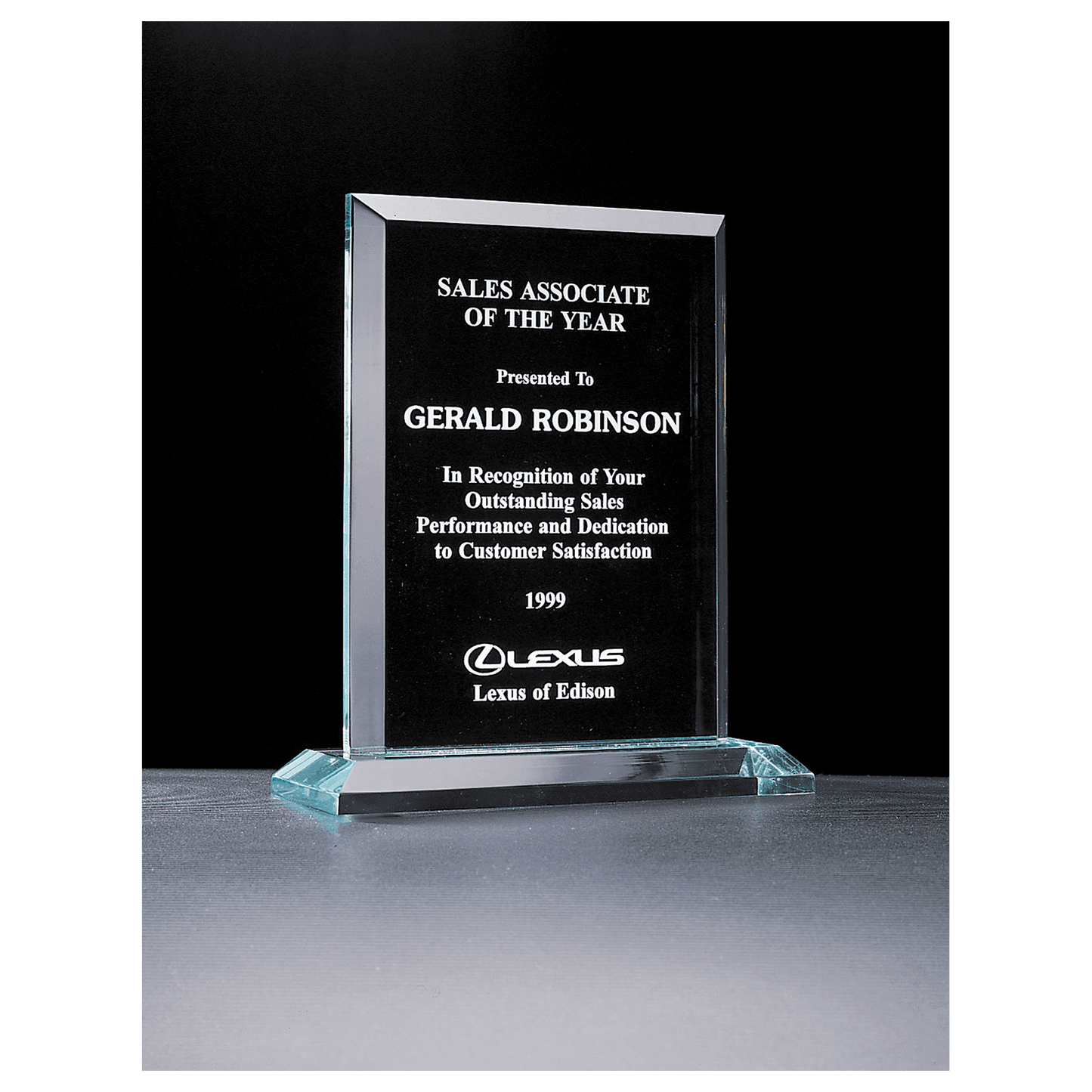8" x 9 1/4" Apex Series Jade Acrylic Award