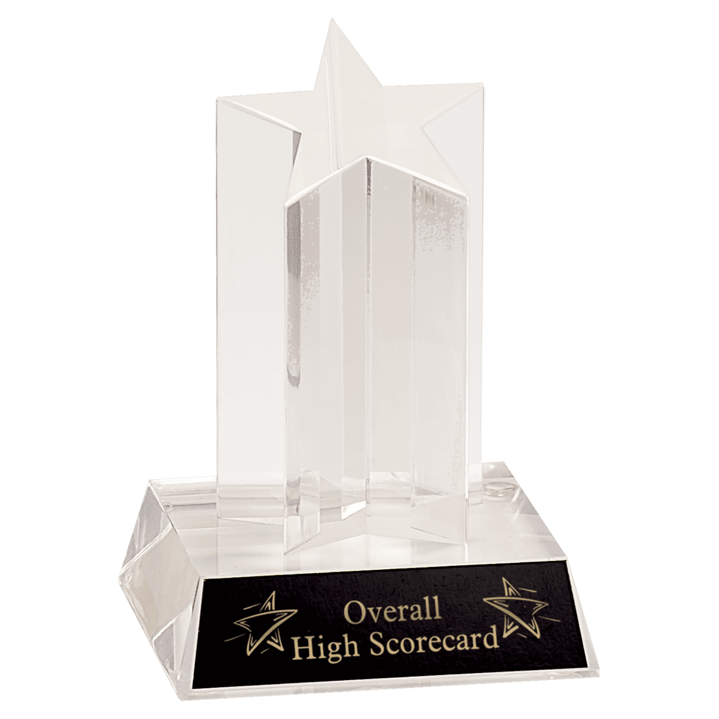 5" Clear Single Star Column Acrylic with Clear Base