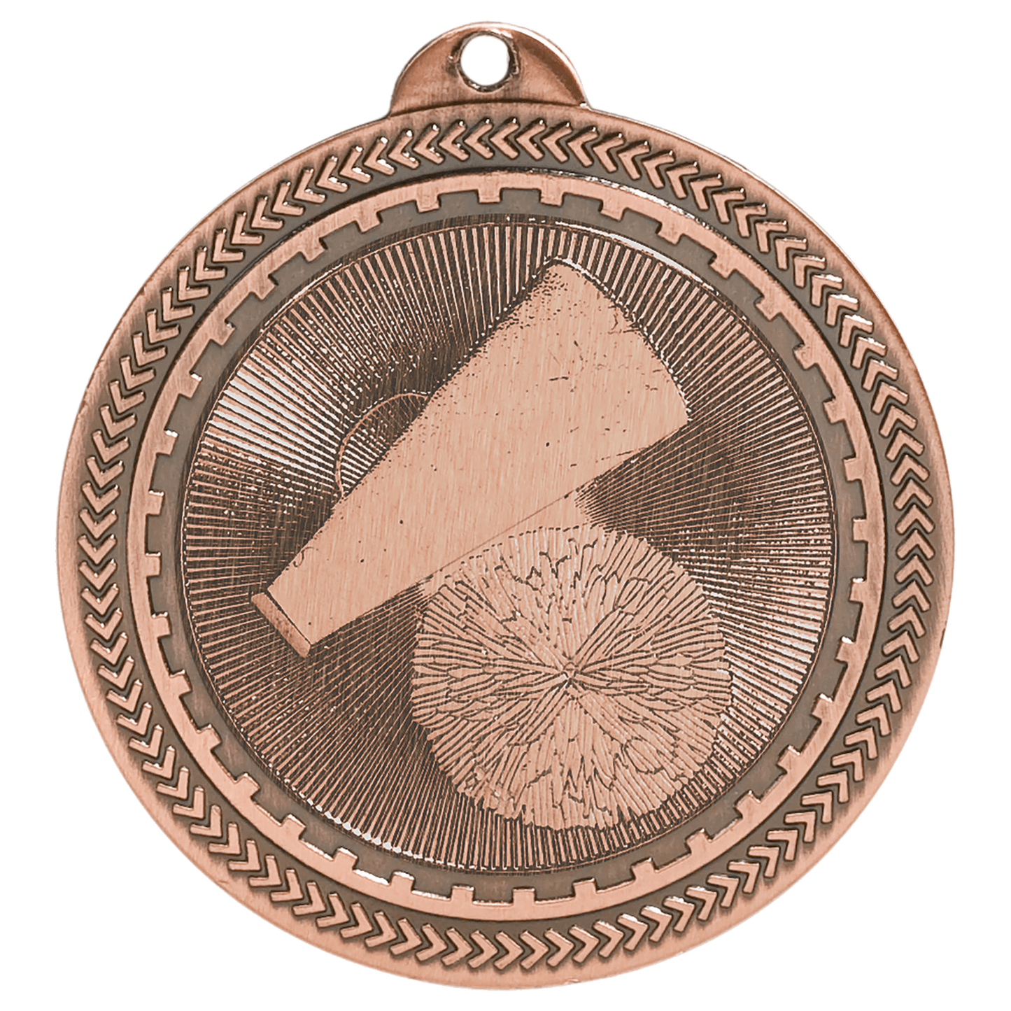 Antique Bronze 2" Cheer Laserable BriteLazer Medal