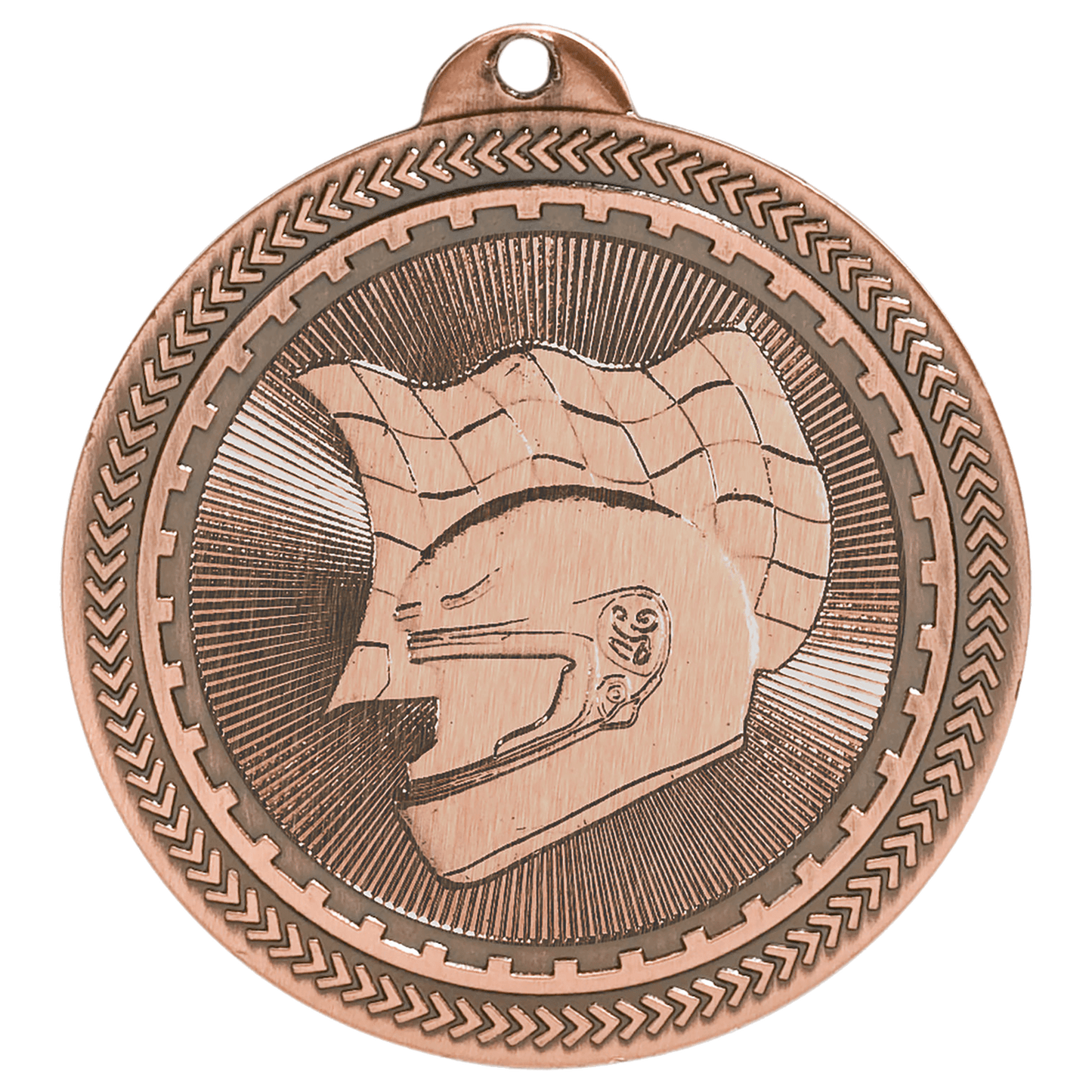 Antique Bronze 2" Racing Laserable BriteLazer Medal