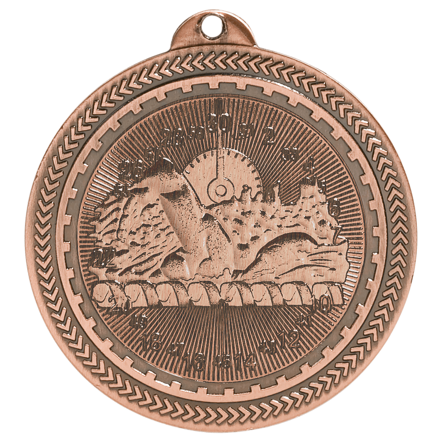 Antique Bronze 2" Swimming Laserable BriteLazer Medal