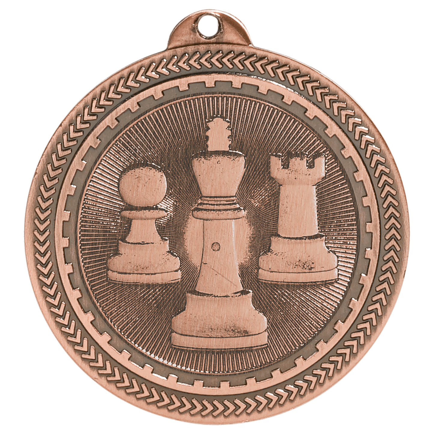 Antique Bronze 2" Chess Laserable BriteLazer Medal