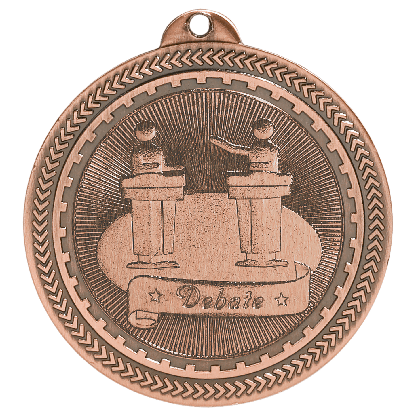 Antique Bronze 2" Debate Laserable BriteLazer Medal