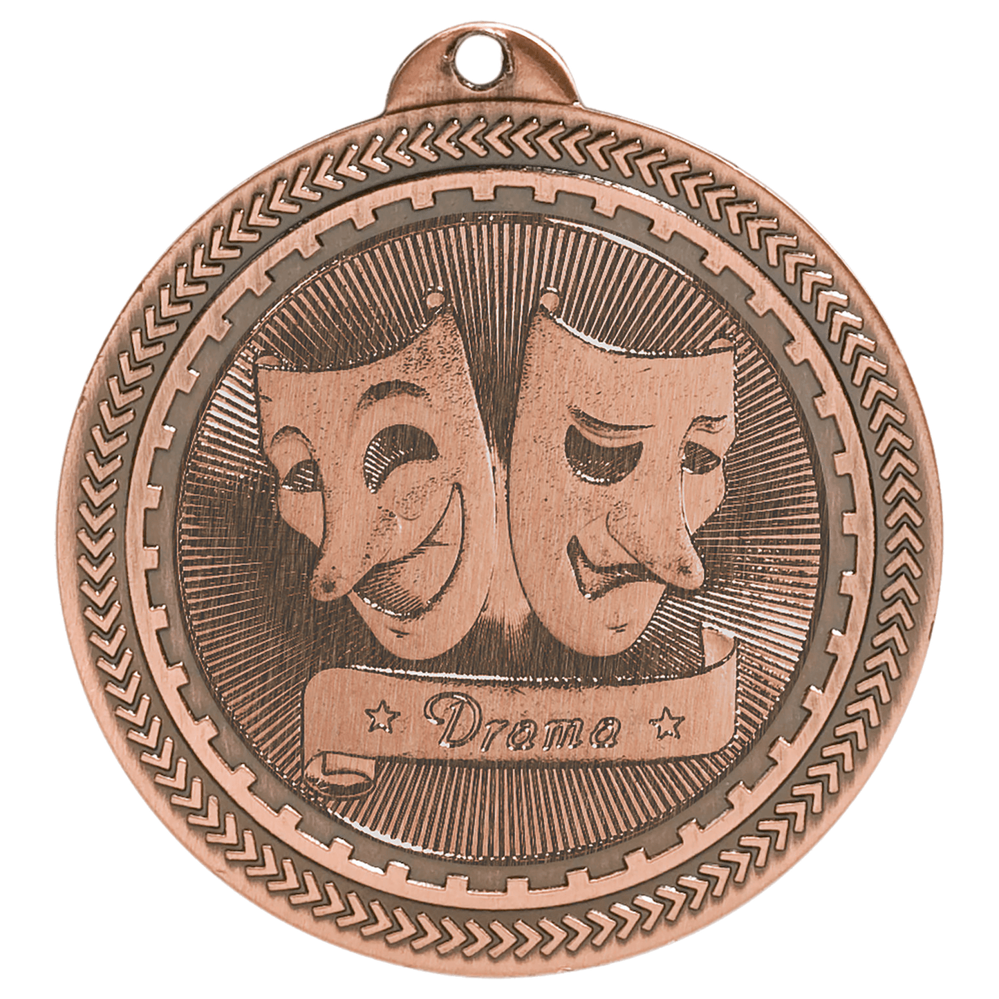 Antique Bronze 2" Drama Laserable BriteLazer Medal