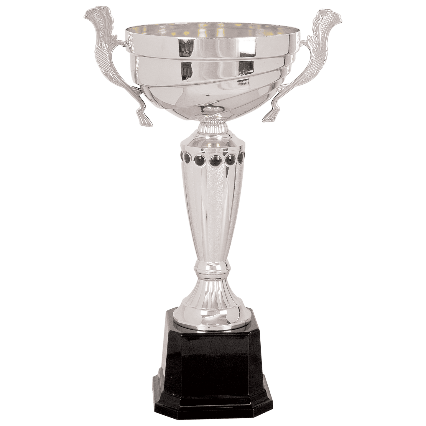 Silver 3 14 1/2" Completed Metal Cup Trophy on Plastic Base