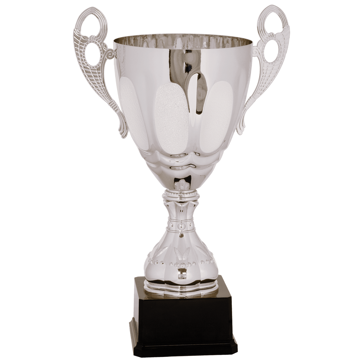 Silver 17 1/2" Completed Metal Cup Trophy on Plastic Base