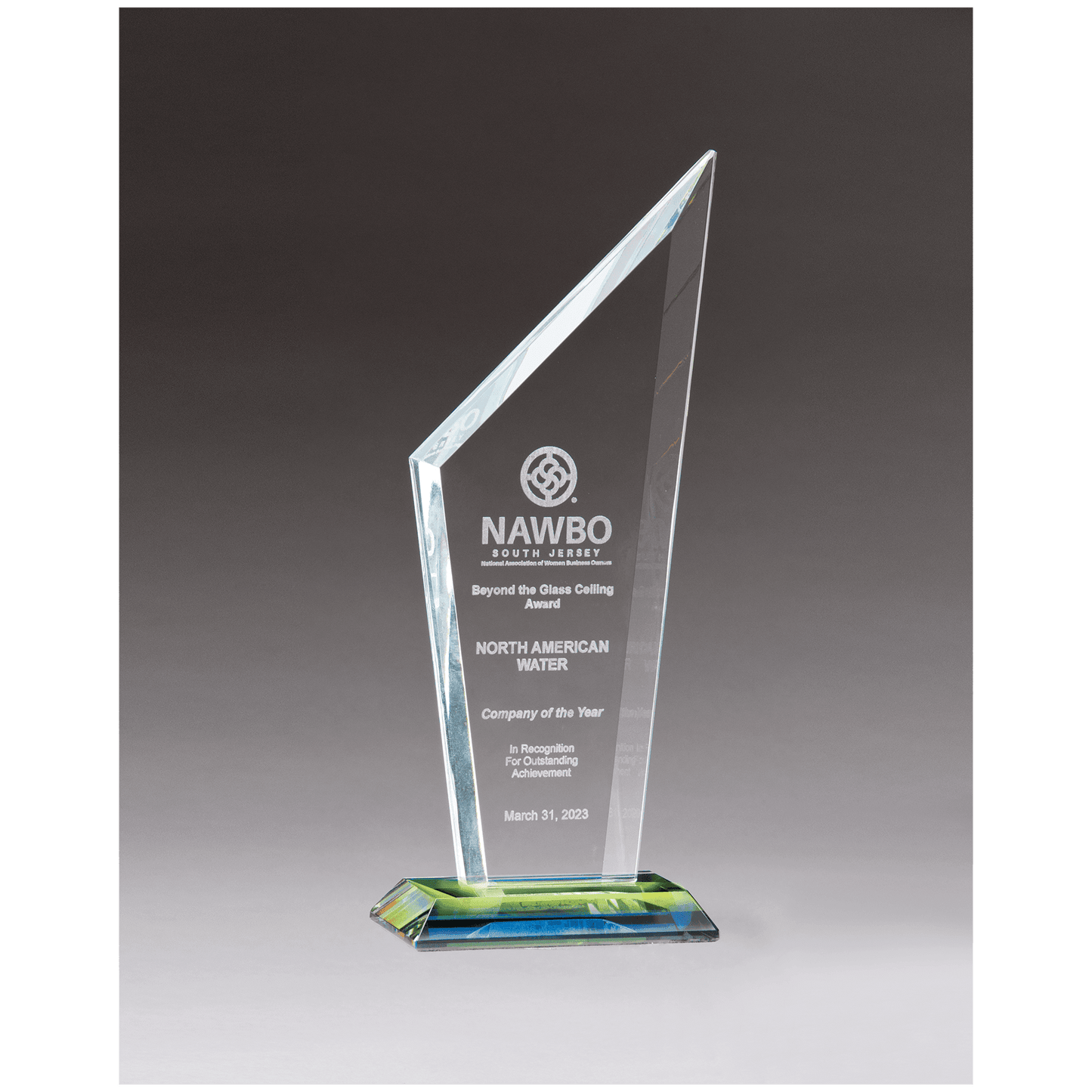 3 3/8" x 8 3/4" x 3/8" Thick Zenith Series Clear Glass with Prism-Effect Base