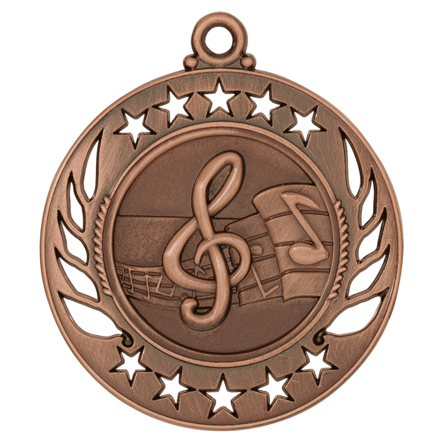 Antique Bronze 2 1/4" Music Galaxy Medal