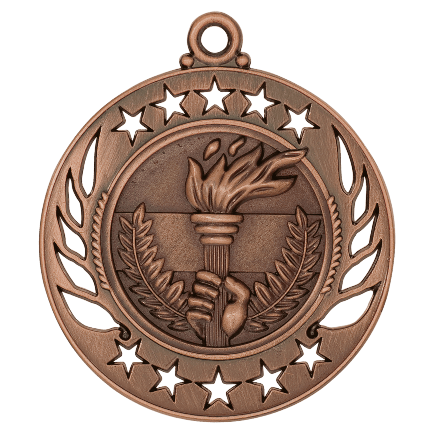 Antique Bronze 2 1/4" Torch Galaxy Medal