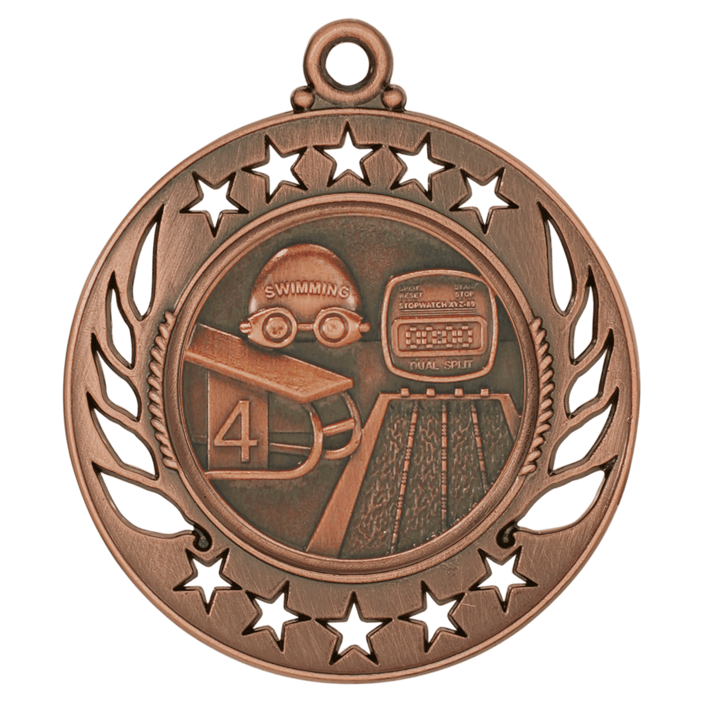 Antique Bronze 2 1/4" Swimming Galaxy Medal