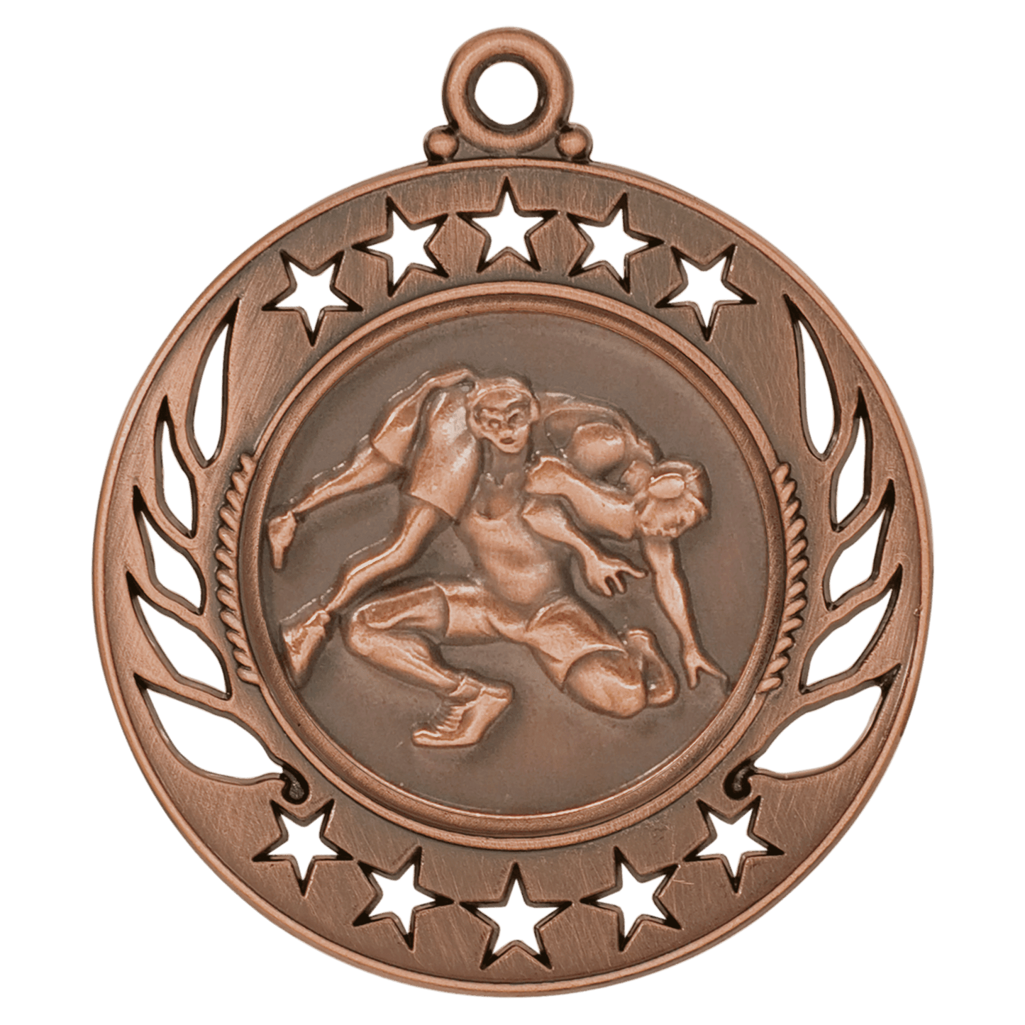 Antique Bronze 2 1/4" Wrestling Galaxy Medal
