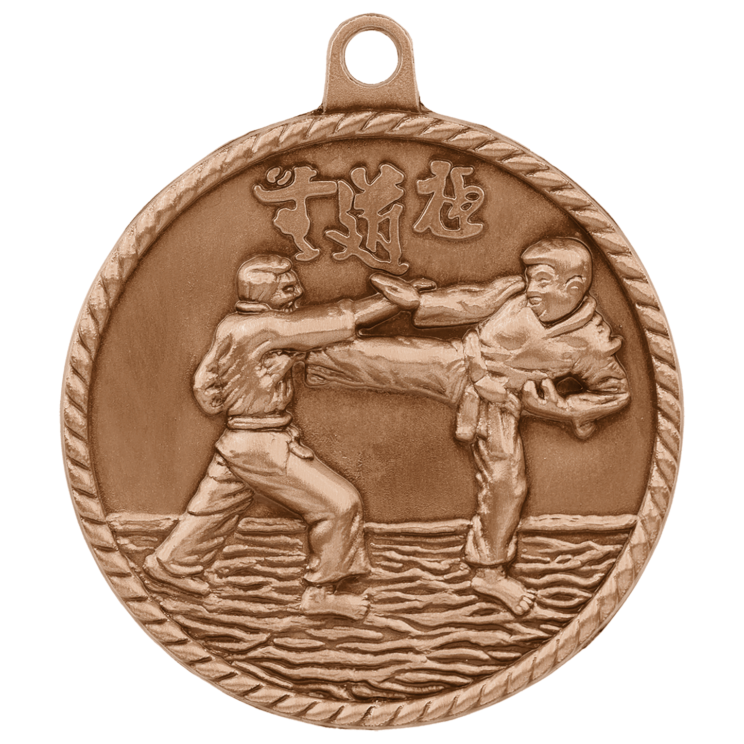 Antique Bronze 2" Martial Arts High Relief Medal