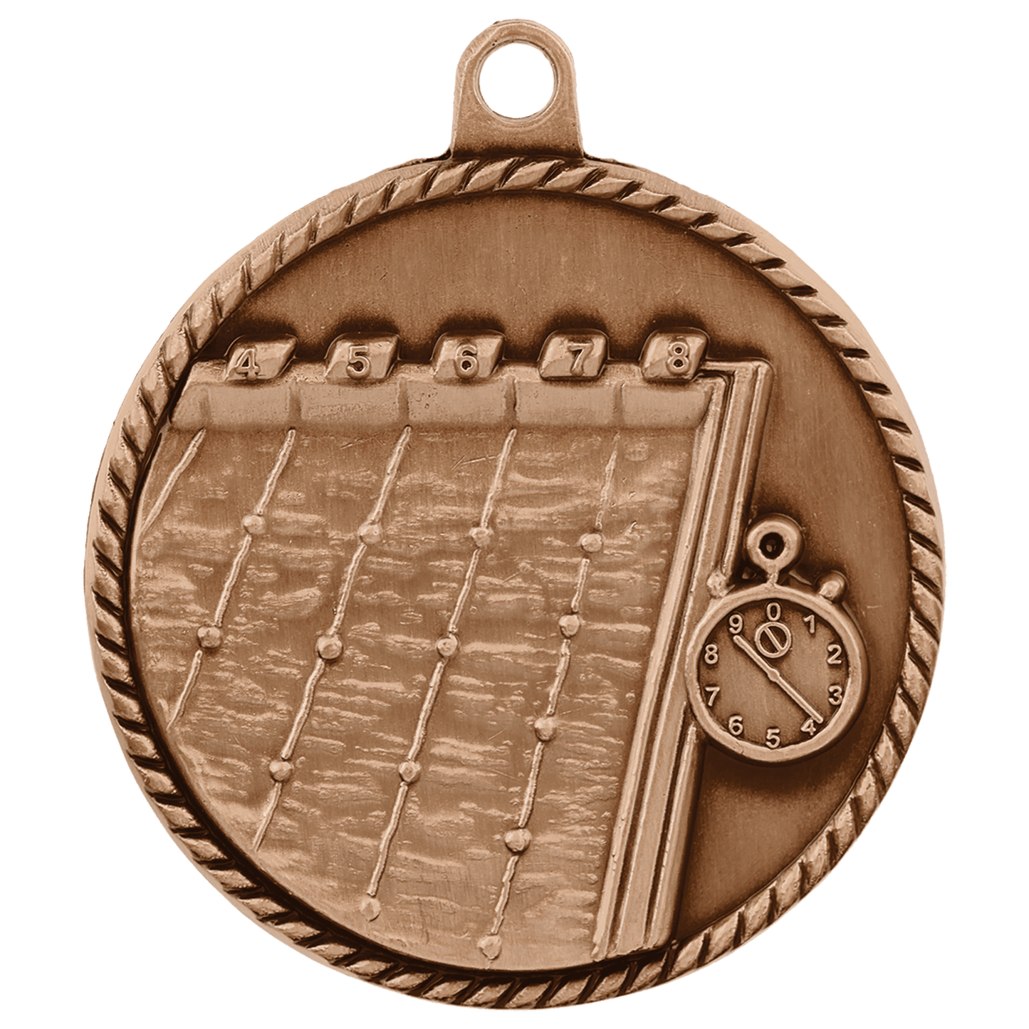 Antique Bronze 2" Swimming High Relief Medal