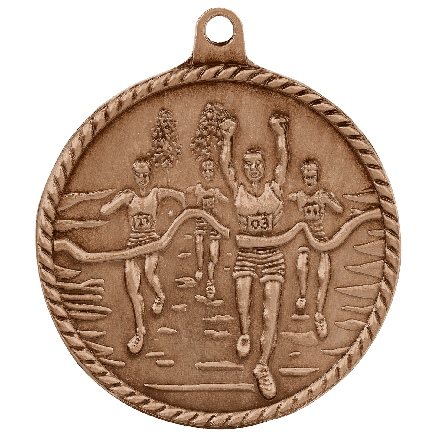 Antique Bronze 2" Cross Country High Relief Medal
