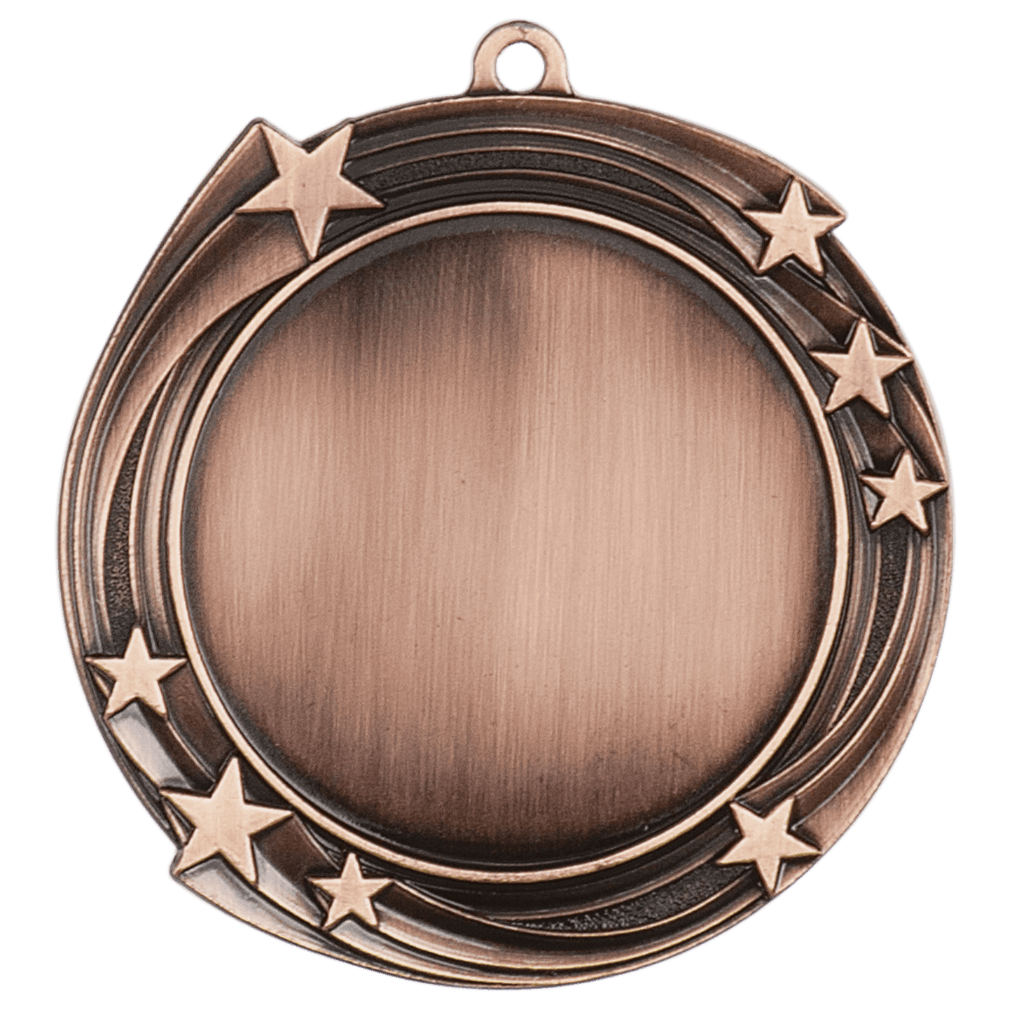 Antique Bronze 2 3/4" Swirling Star 2" Insert Holder Medal