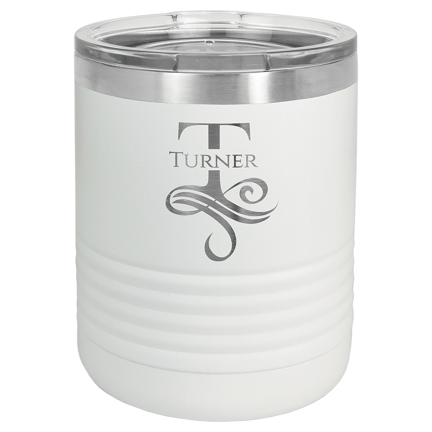 White Polar Camel 10 oz. Vacuum Insulated Ringneck Tumbler with Clear Lid