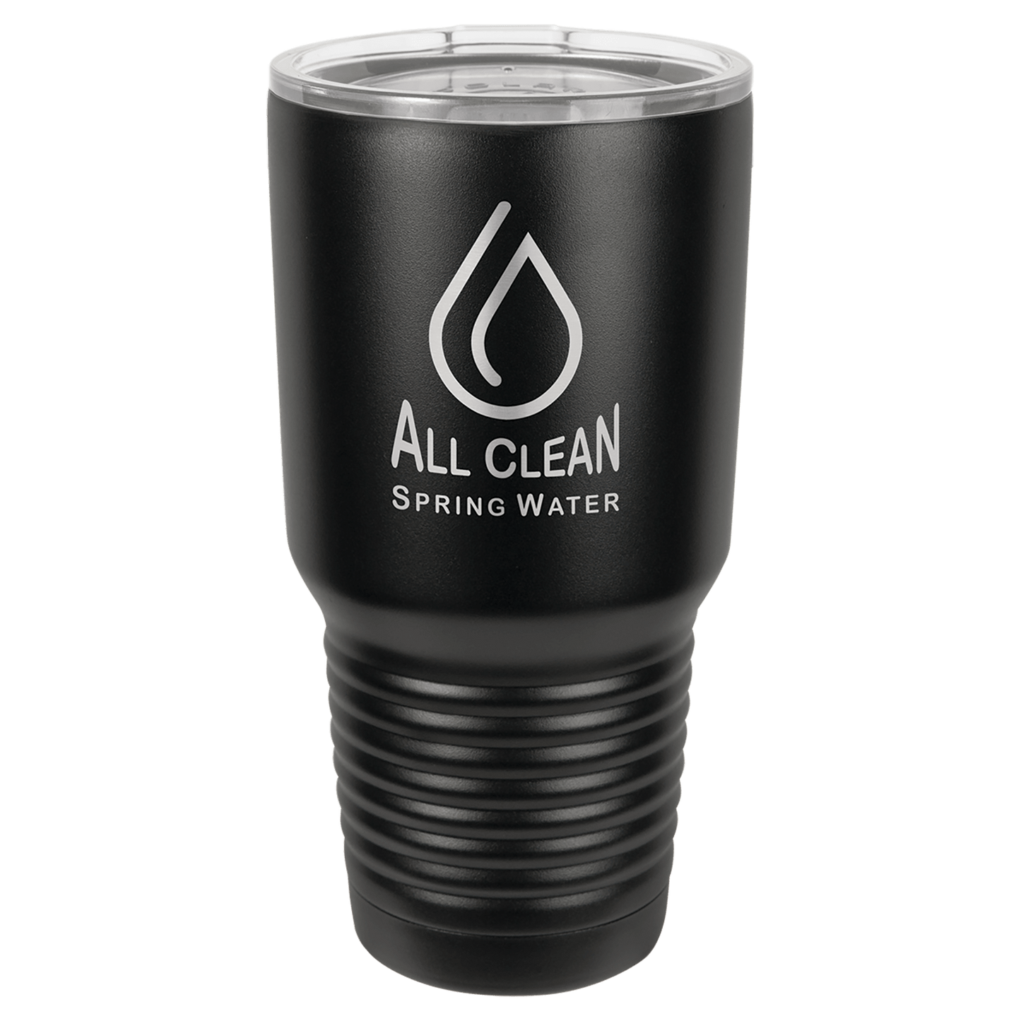 Polar Camel 30 oz. Full Black Ringneck Tumbler with Logo Lid