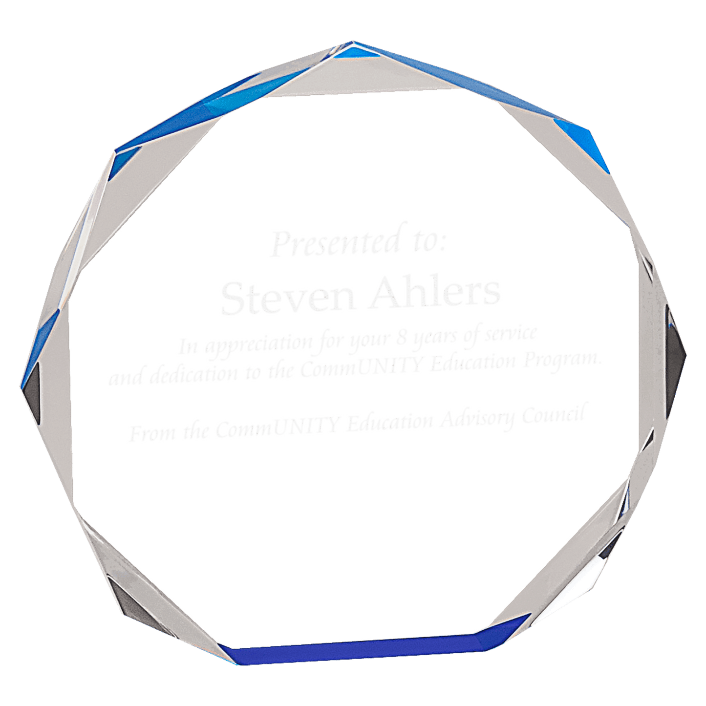 5" Blue Octagon Acrylic Award