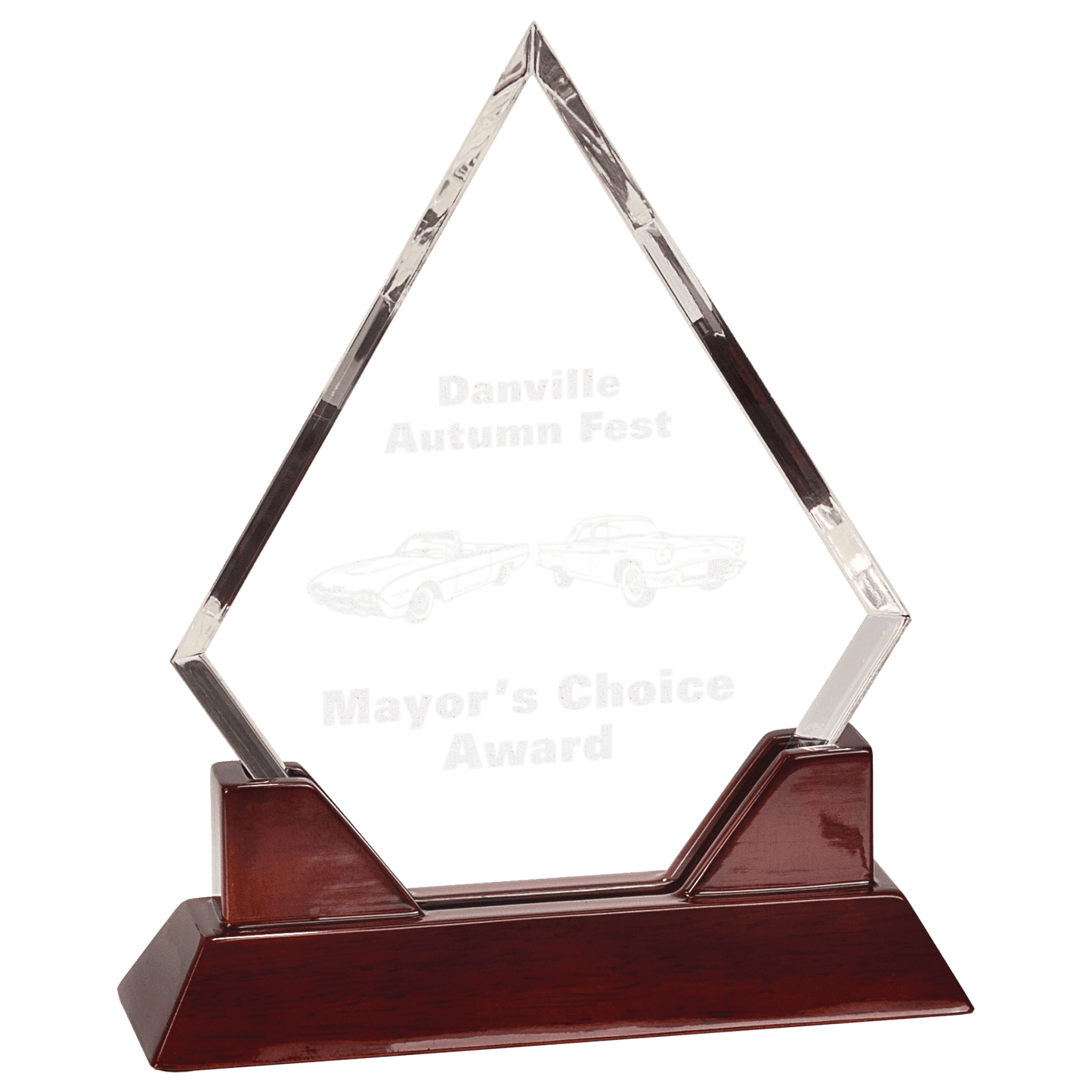 8 1/2" Diamond Prestige Acrylic with Rosewood Piano Finish Base
