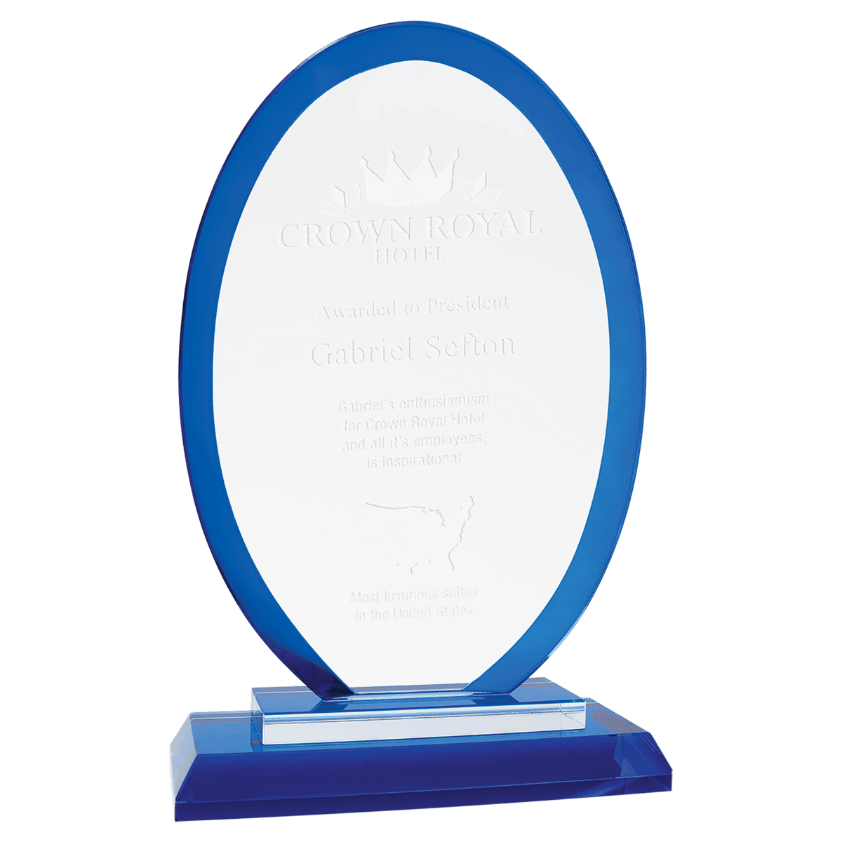 Blue 7 1/2" Oval Regal Glass