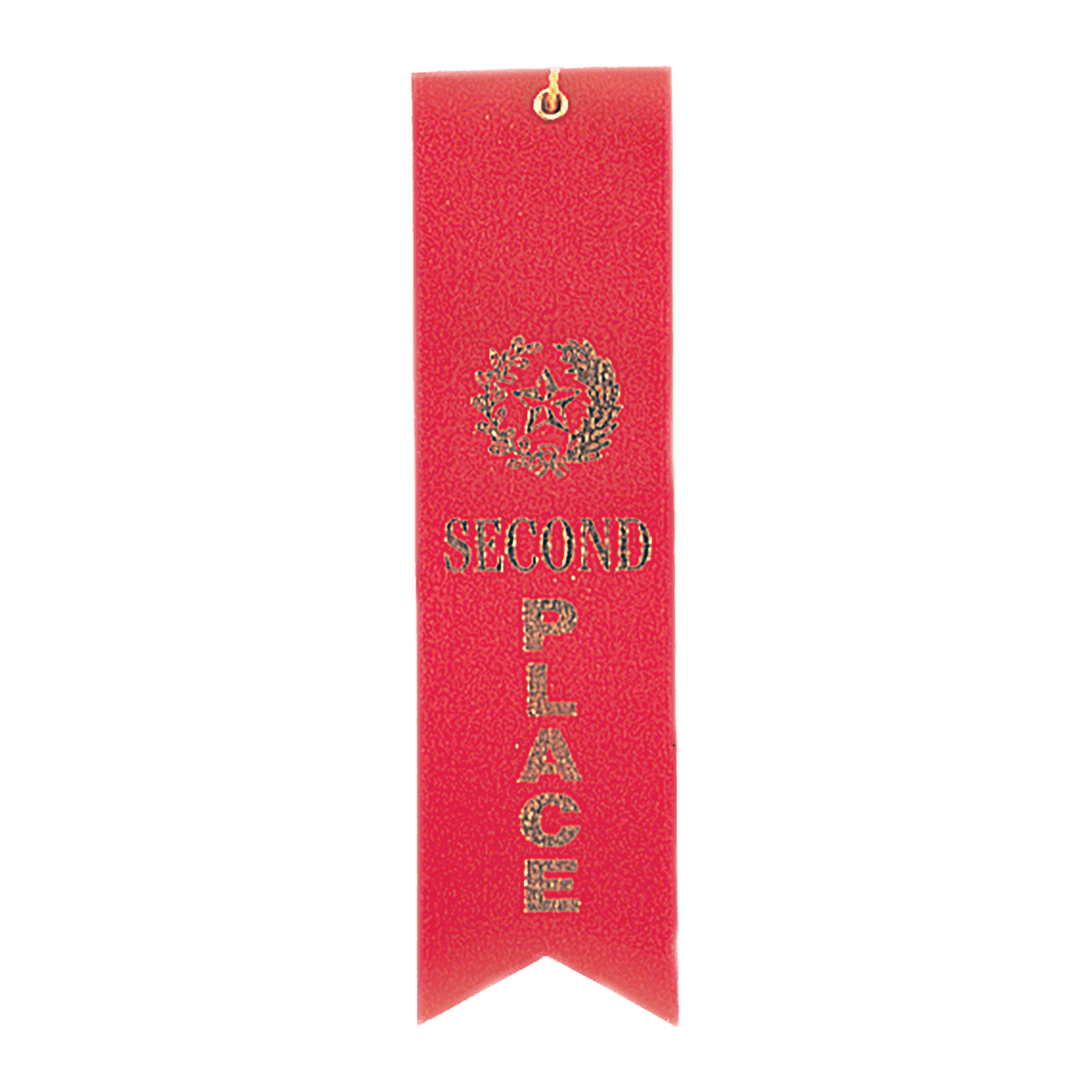 Red 2nd Place Carded Ribbon with String