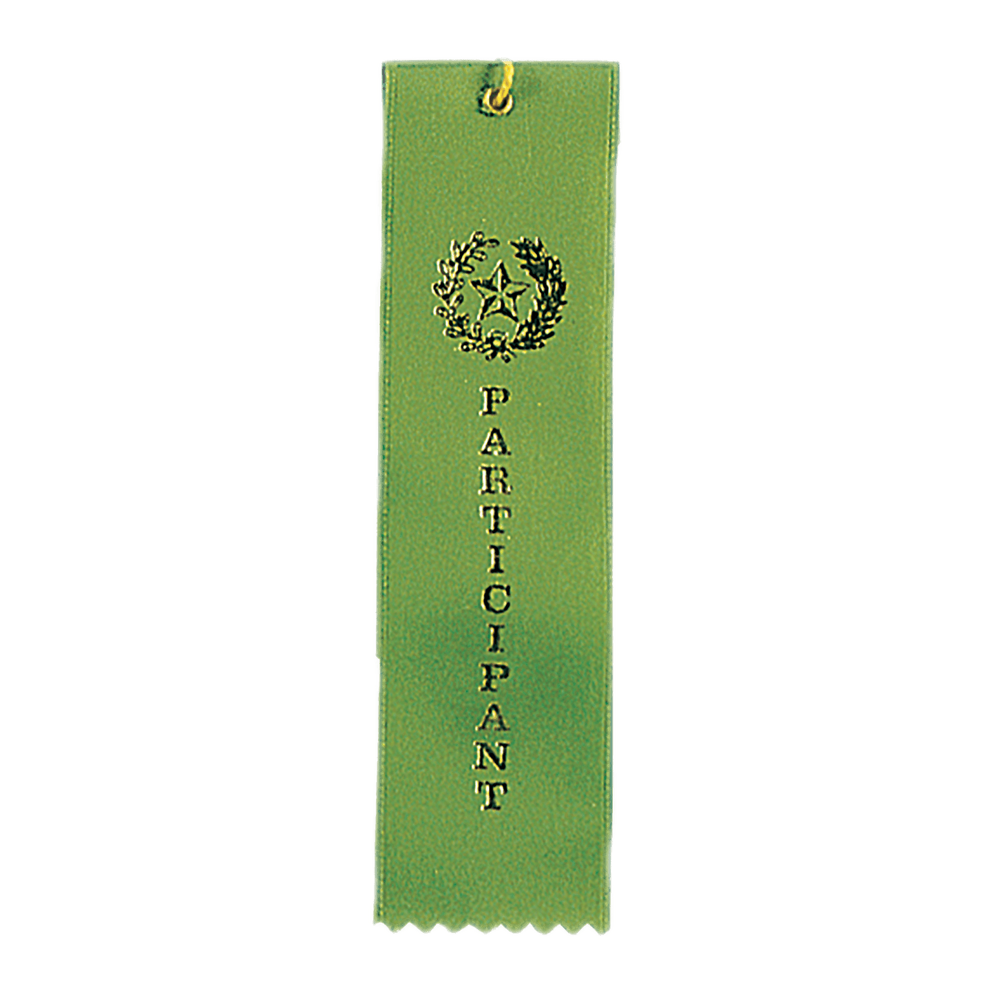 Participant Green Carded Ribbon with String