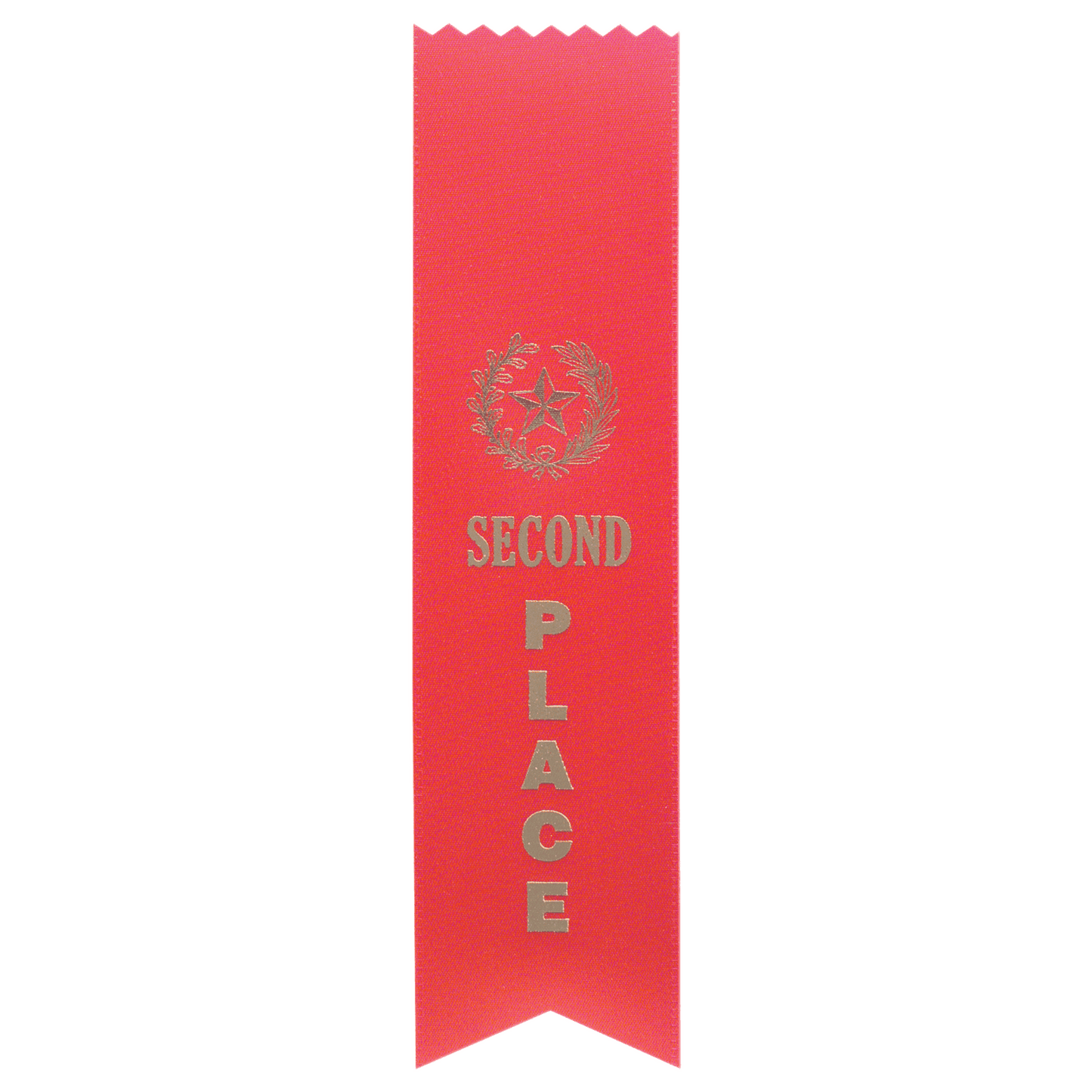 Red 2nd Place Pinked Top Ribbon