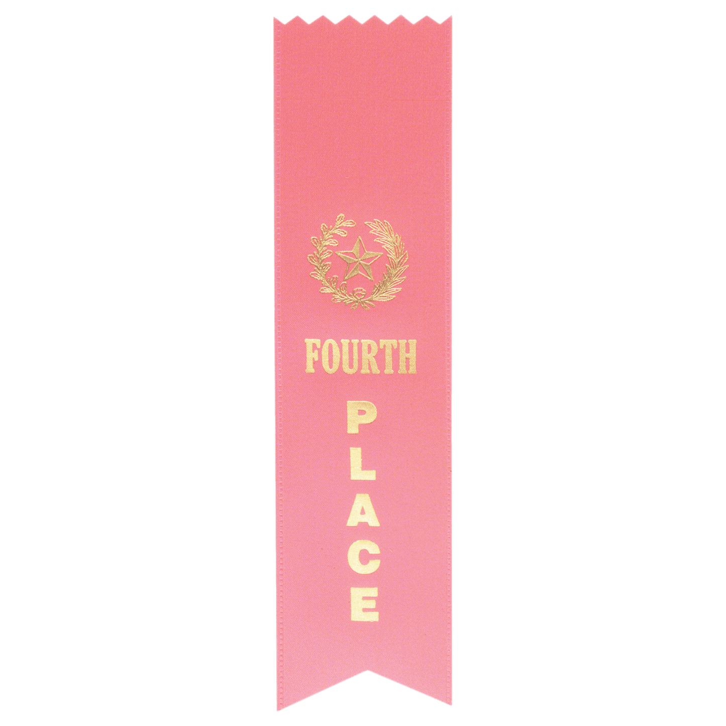 Pink 4th Place Pinked Top Ribbon