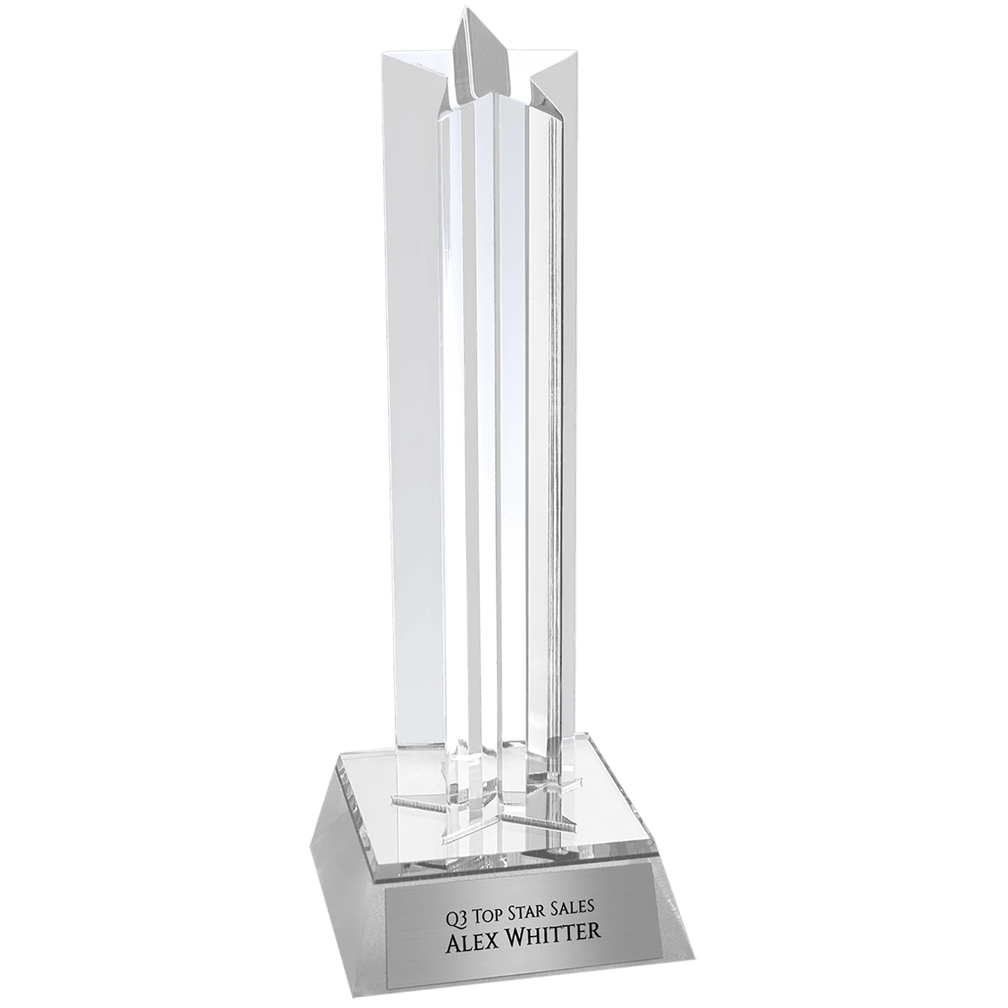 Silver 7 1/2" Star Column Acrylic with Base