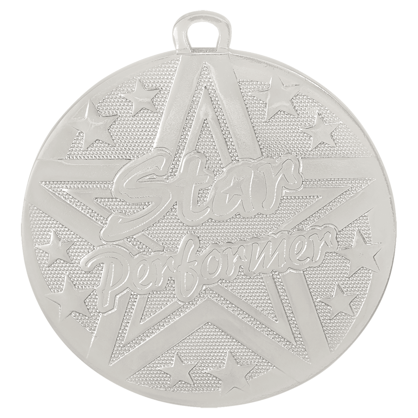 Silver 2" Superstar Star Performer Medal