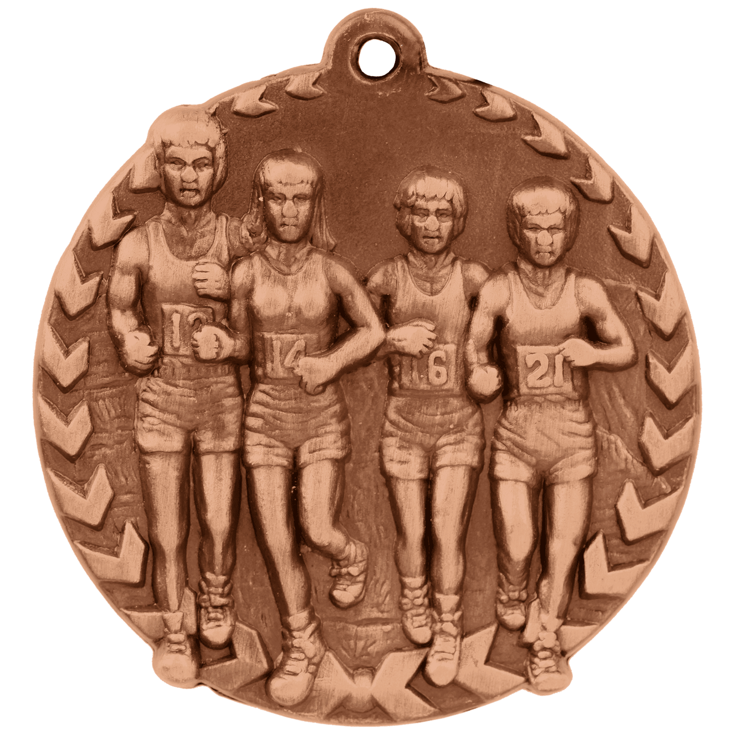 Antique Bronze 1 3/4" Cross Country Millennium Medal