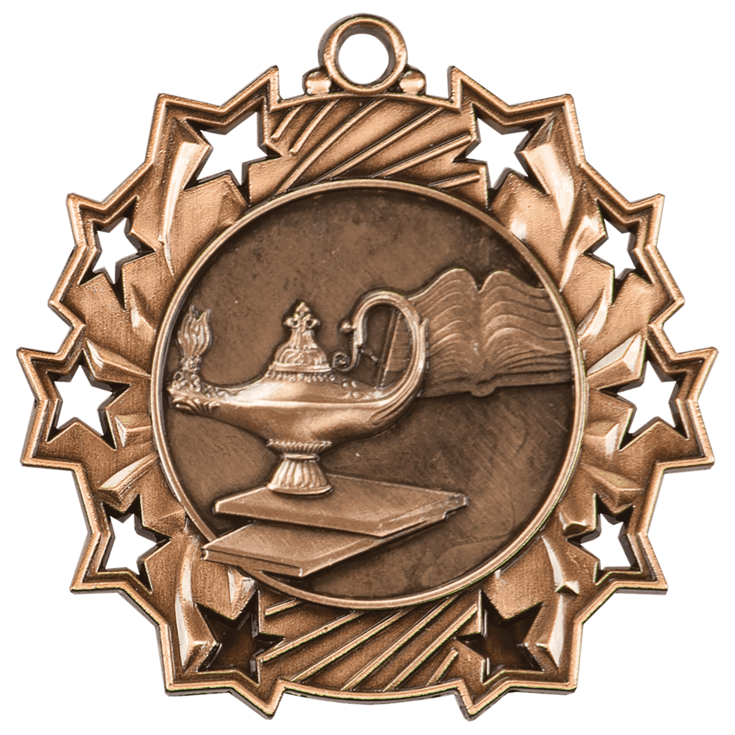 Antique Bronze 2 1/4" Graduate Ten Star Medal