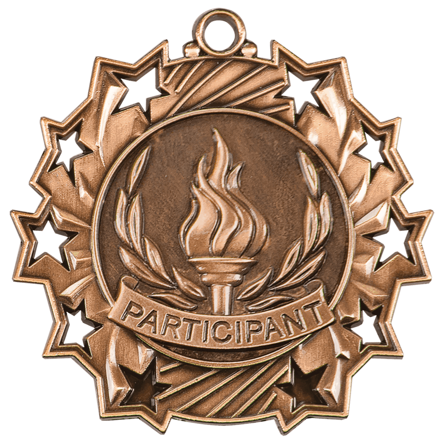 Antique Bronze 2 1/4" Participant Ten Star Medal