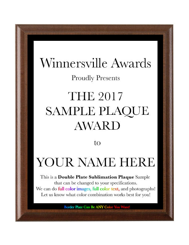 Double Plate Plaque - Sublimation