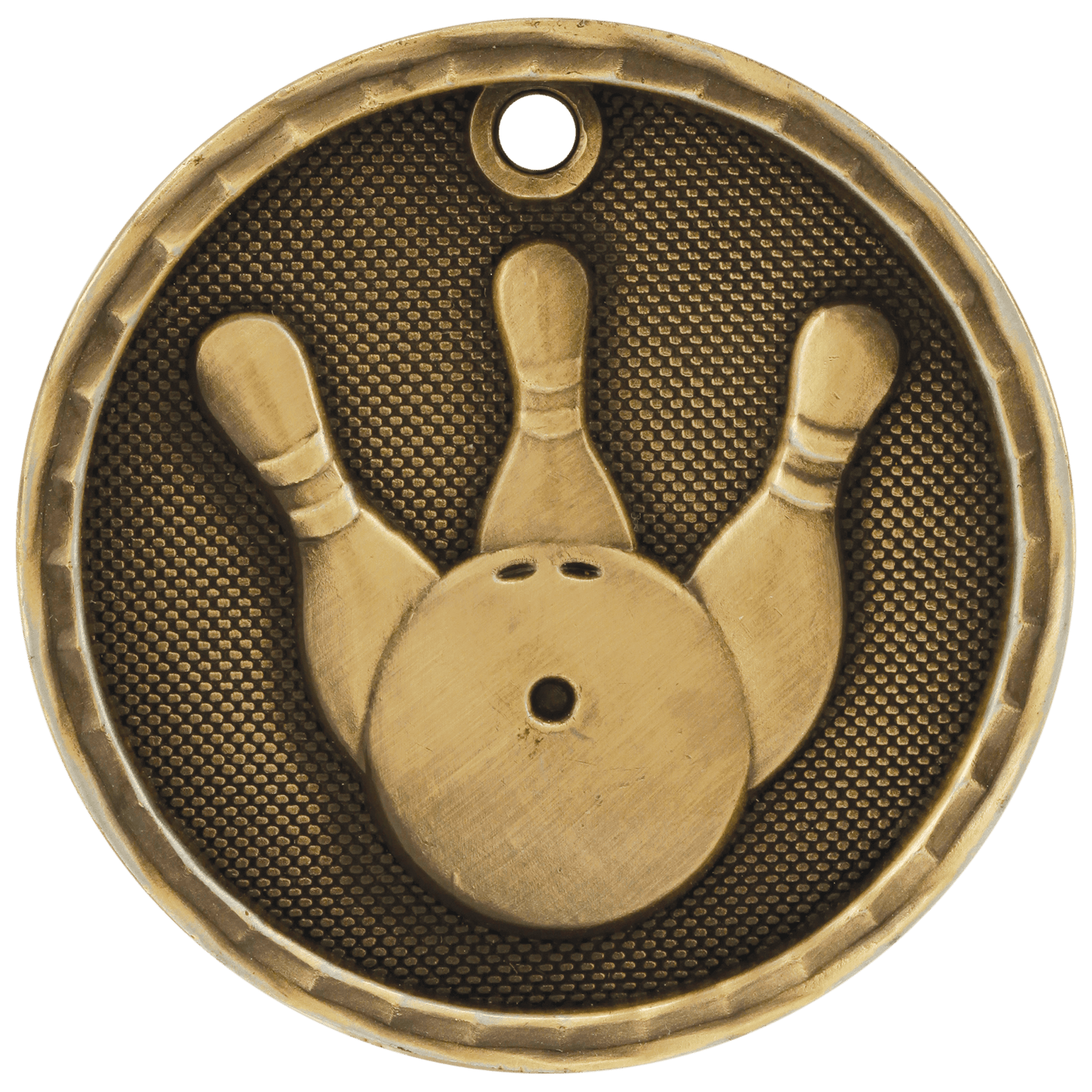 Antique Gold 2" 3D Bowling Medal