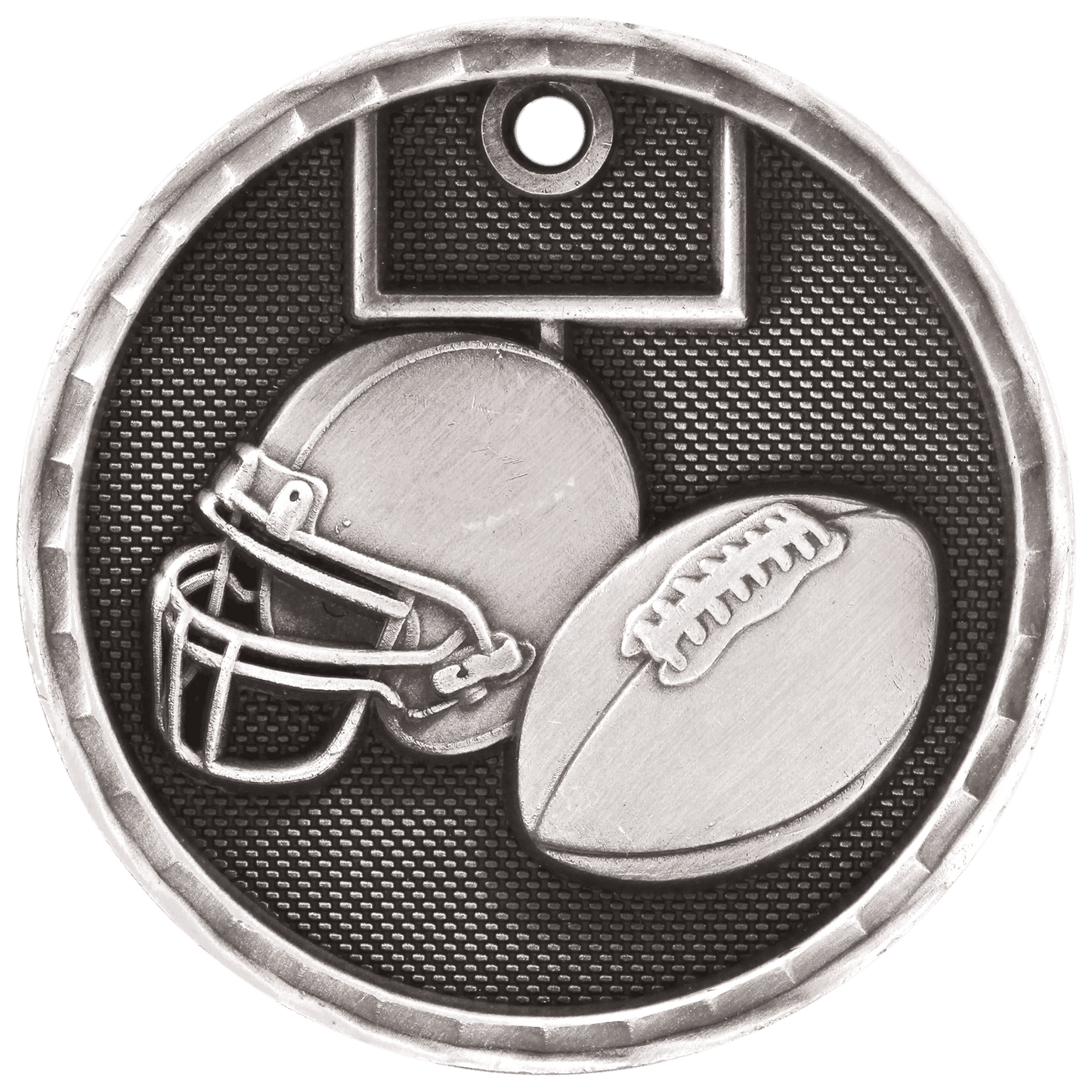 Antique Silver 2" 3D Football Medal