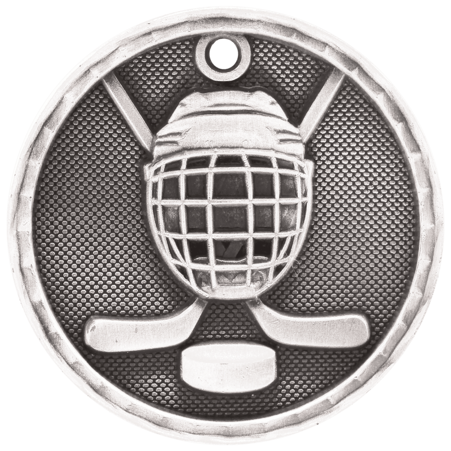 Antique Silver 2" 3D Hockey Medal