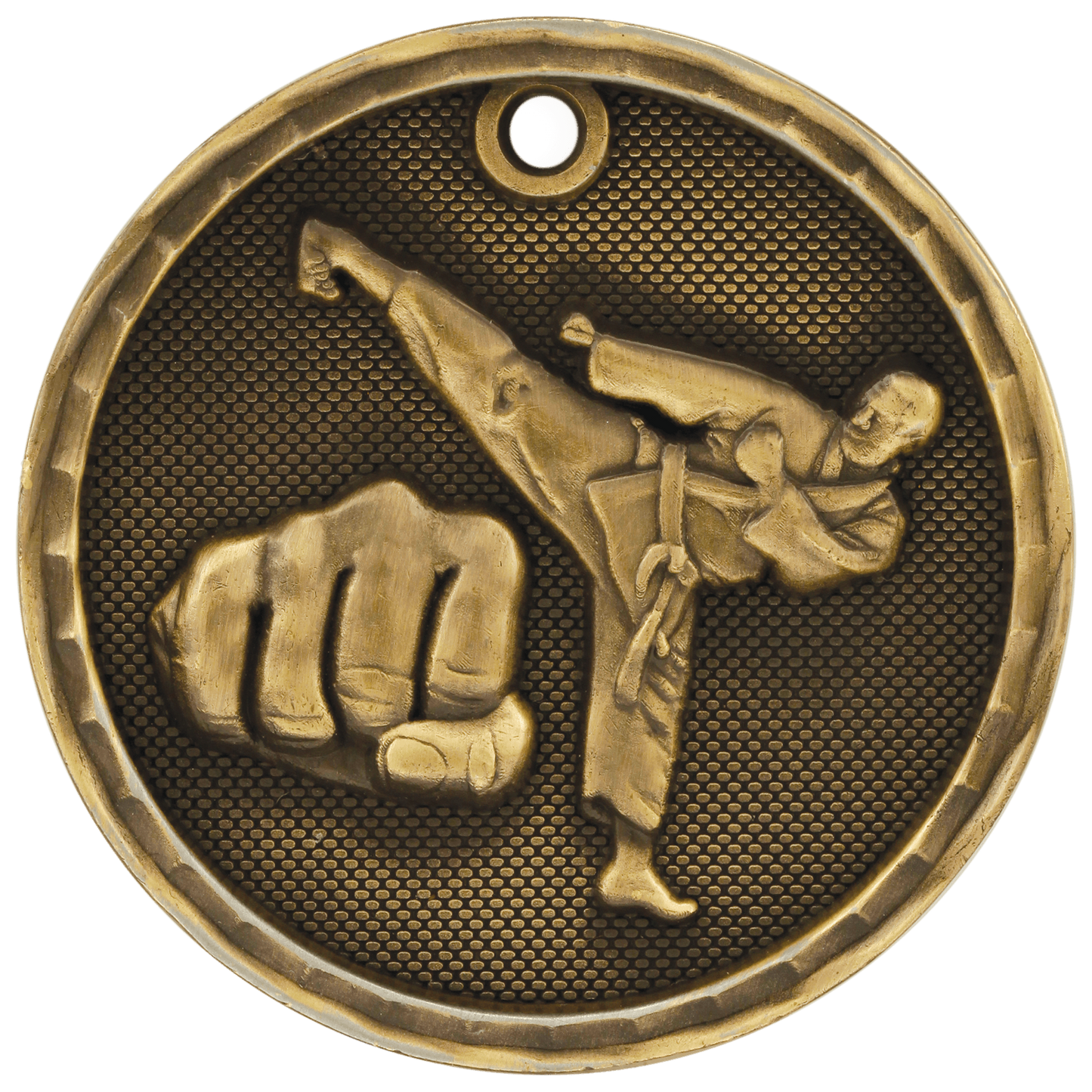 Antique Gold 2" 3D Martial Arts Medal