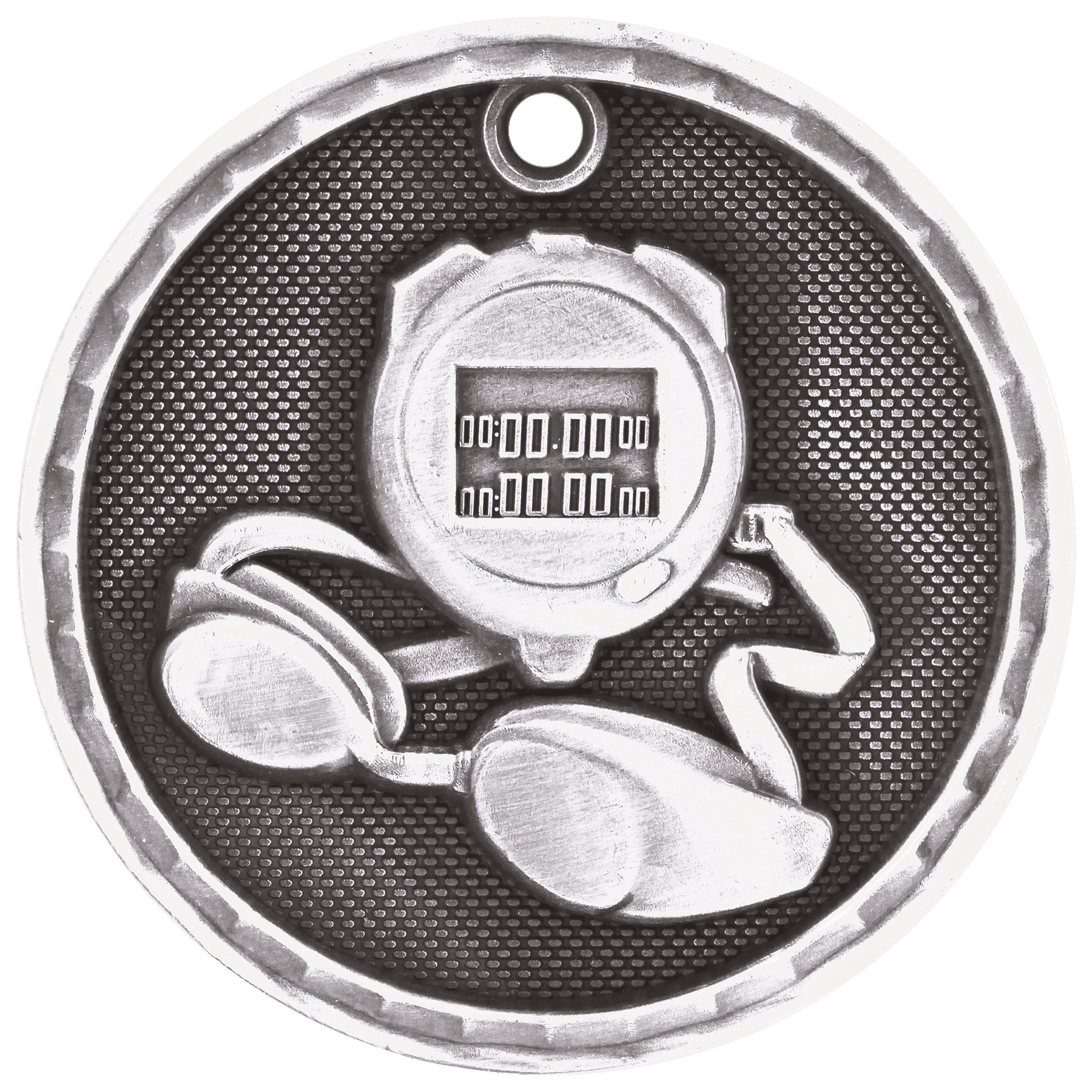 Antique Silver 2" 3D Swimming Medal