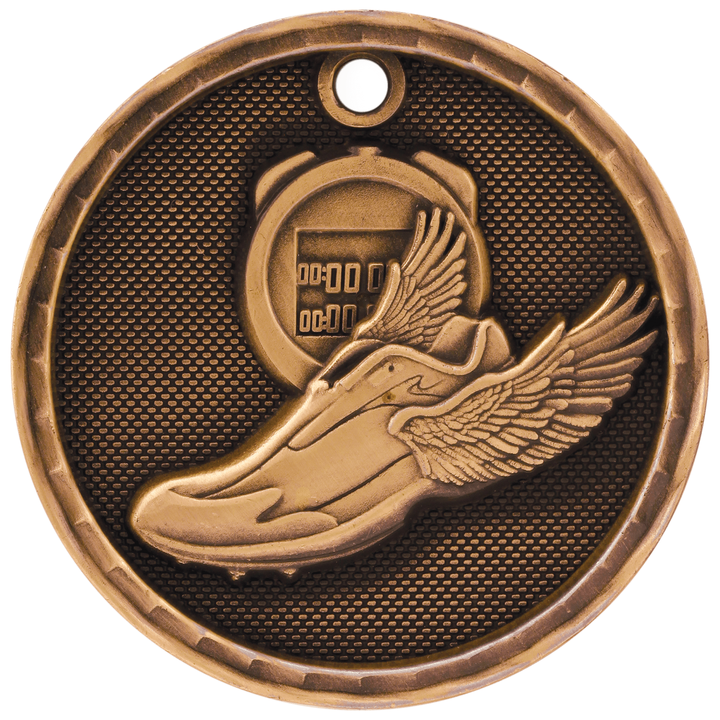 Antique Bronze 2" 3D Track Medal