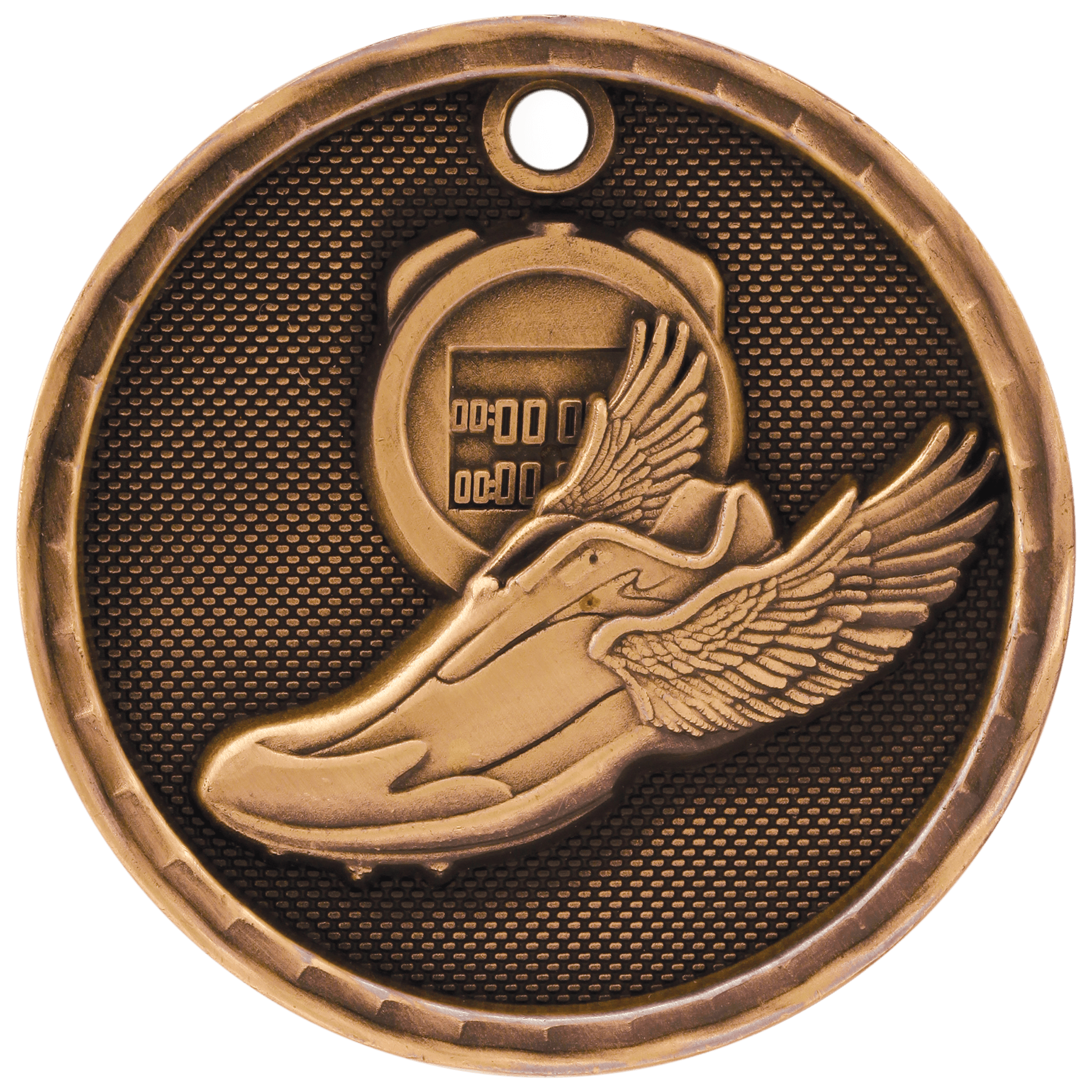 Antique Bronze 2" 3D Track Medal