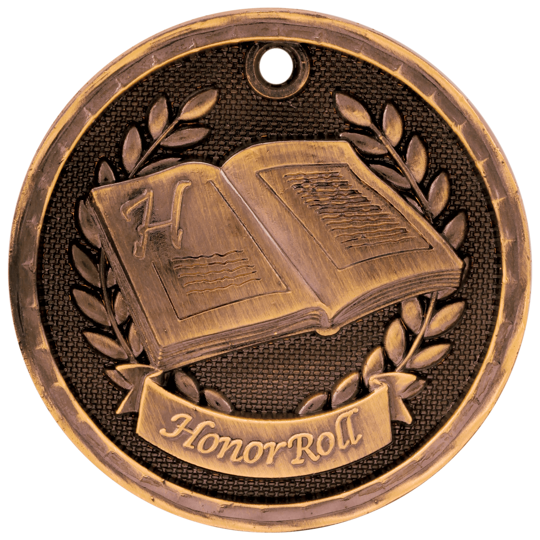 Antique Bronze 2" 3D Honor Roll Medal