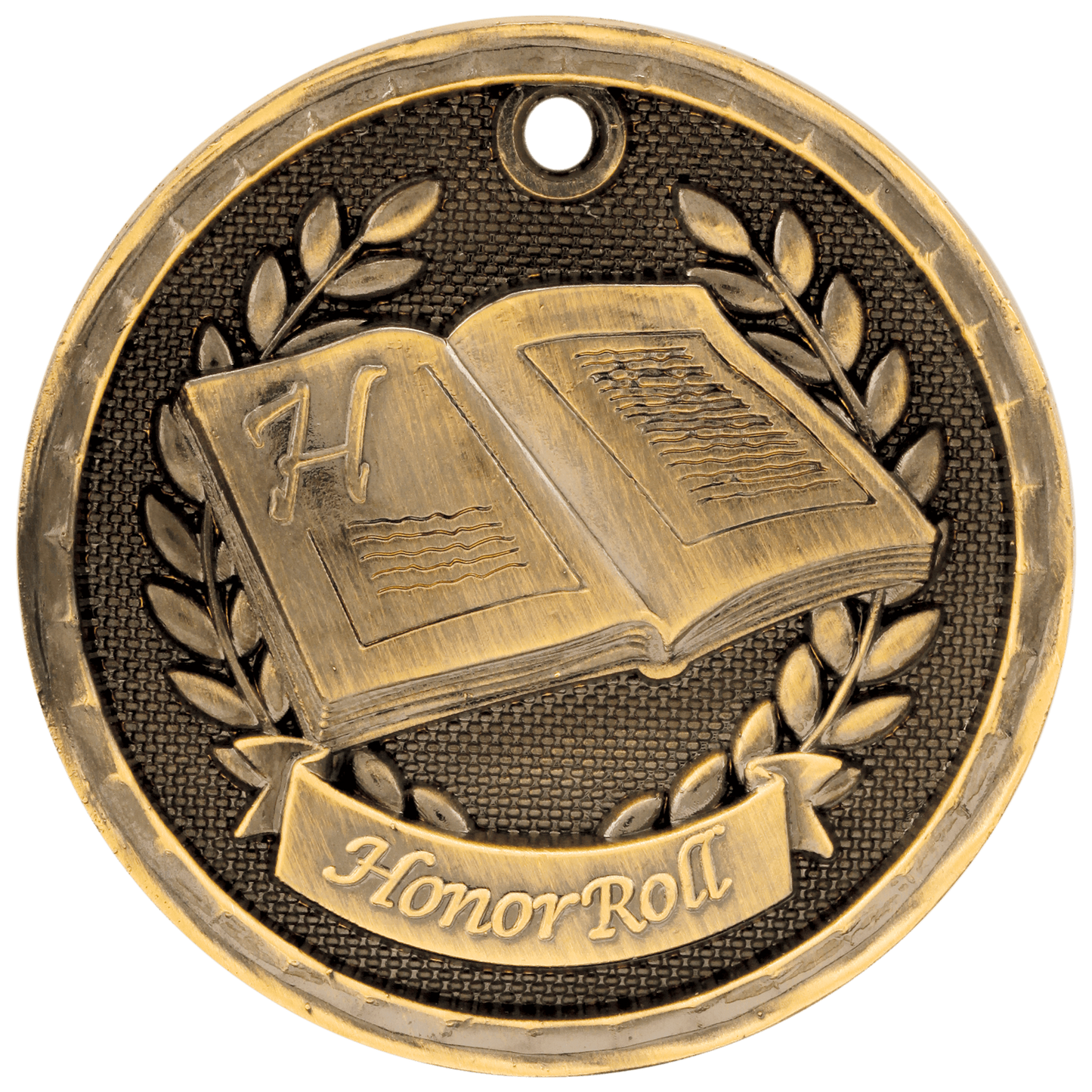 Antique Gold 2" 3D Honor Roll Medal